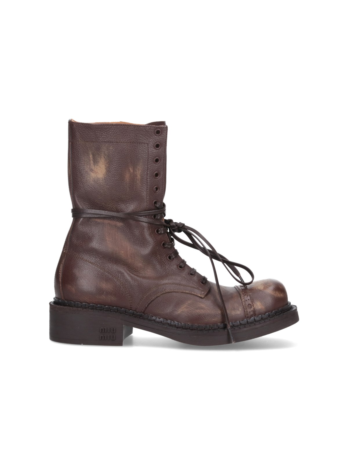 miu miu Lace Up Ankle Boots