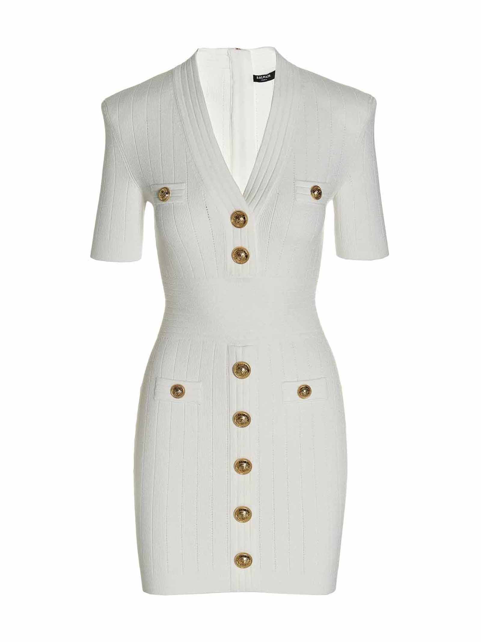 Balmain Logo Button Knit Dress