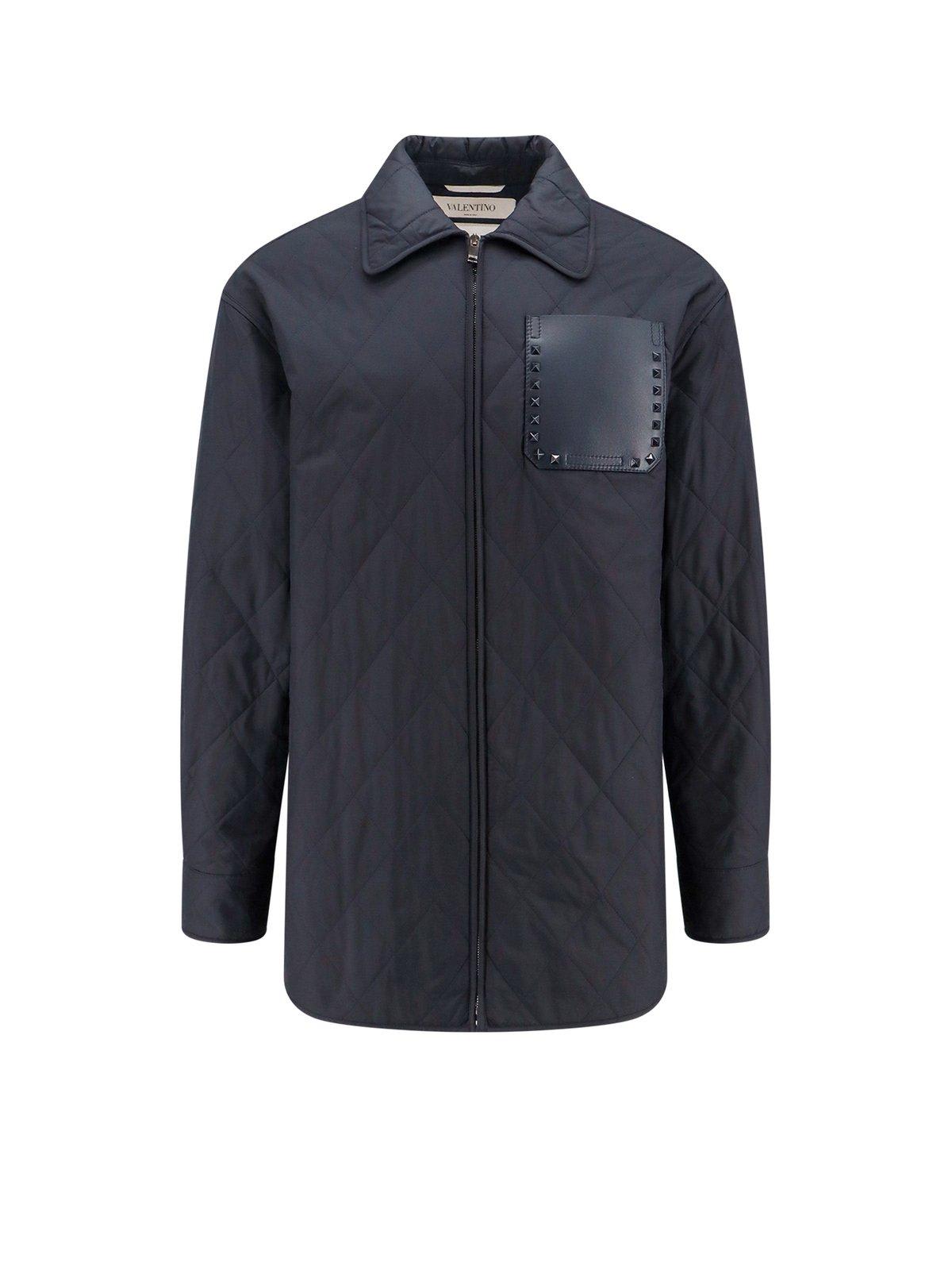 Valentino Stud Detailed Zip-up Jacket