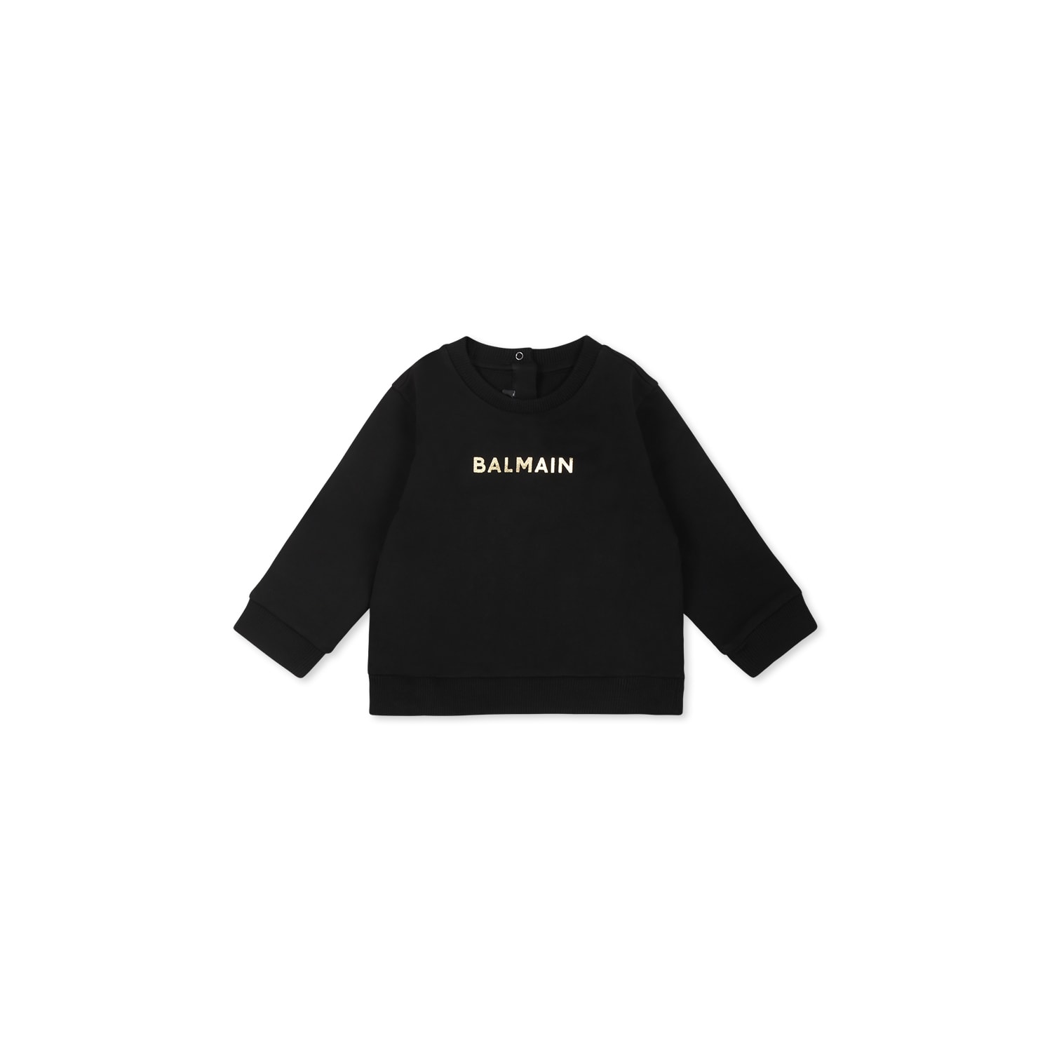 Balmain Black Sweatshirt For Babykids With Logo