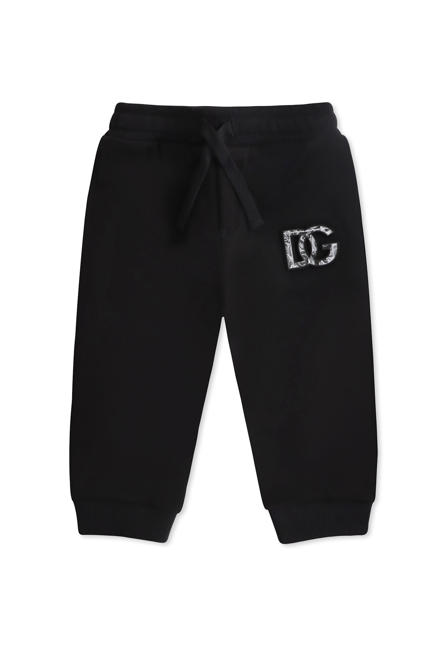 Dolce & Gabbana Black Trousers For Baby Boy With Logo