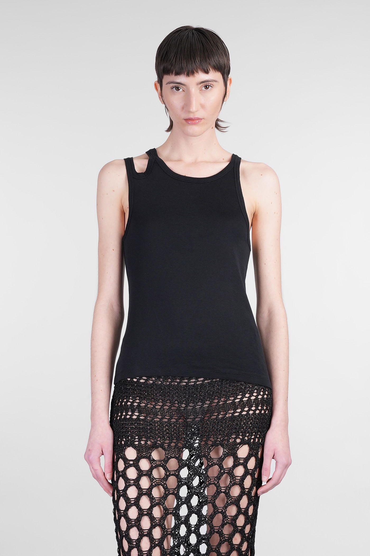 Laneus Topwear In Black Cotton