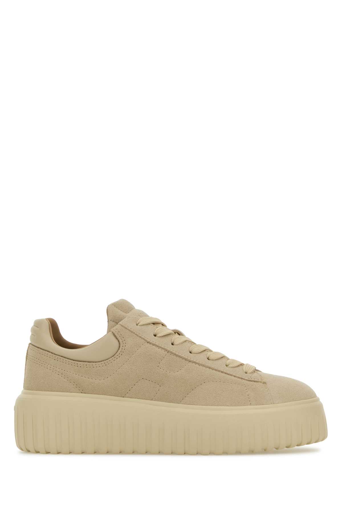 Hogan Sand Suede H-stripes Sneakers