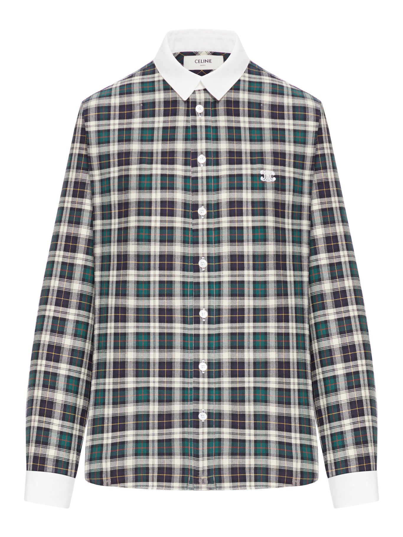 COTTON SHIRT WITH TRIOMPHE LOGO - Celine - Woman