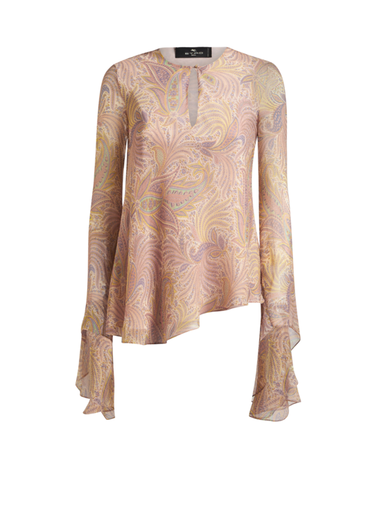 Etro, Top Asymétrique En Soie, Femme, Blanc, Taille 44