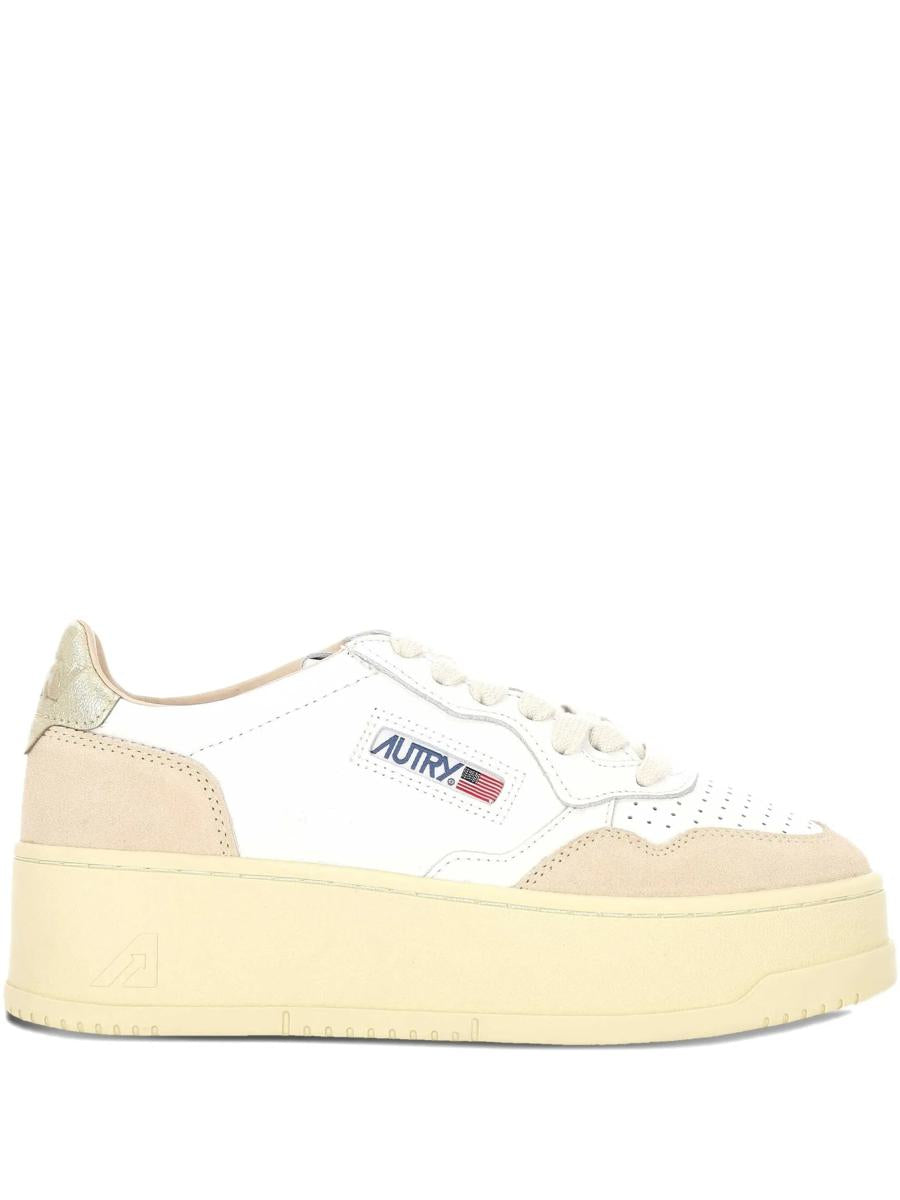 Autry Platform Low Woman Leat/Suede Shoes