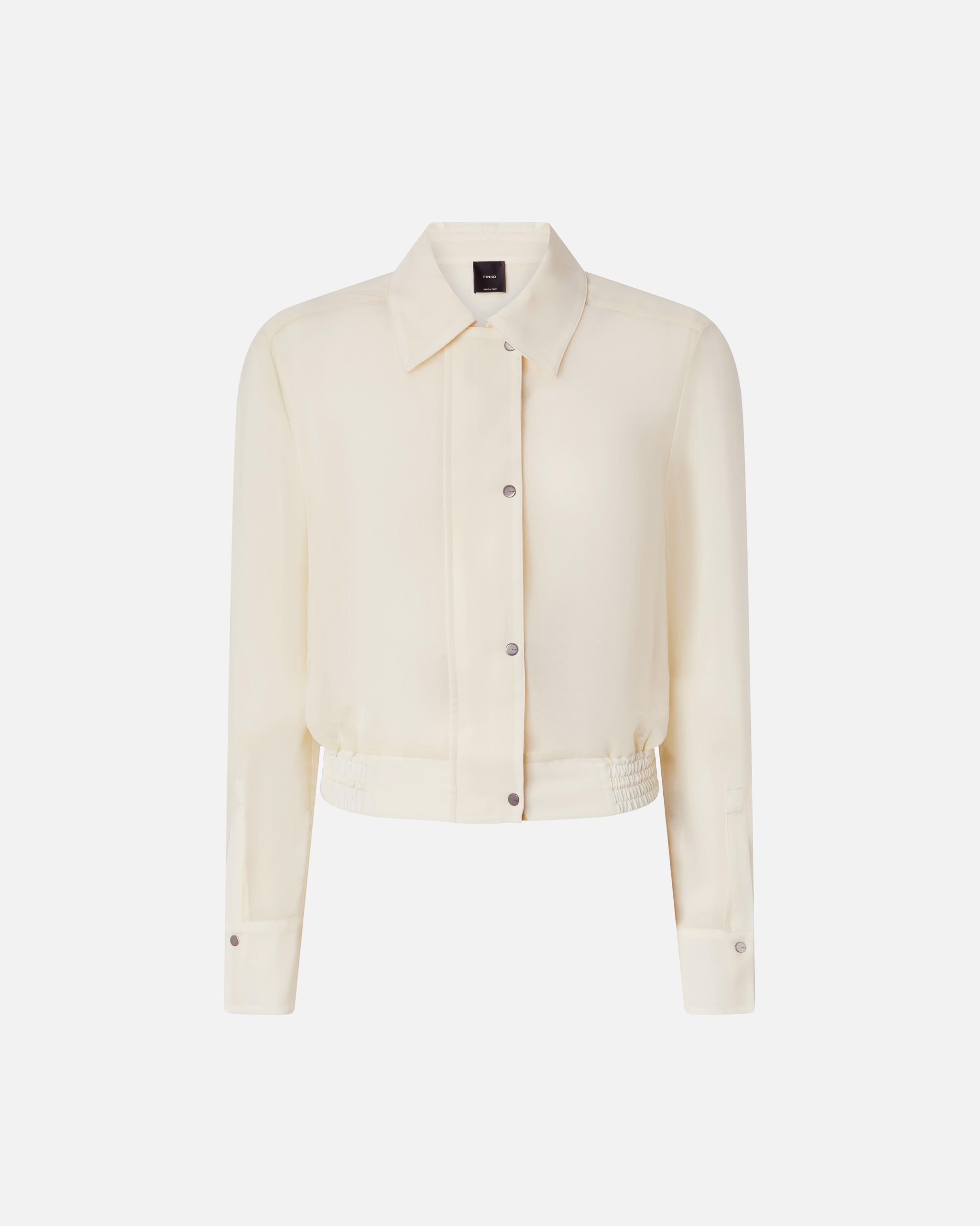 Pinko, Chemisier léger façon bomber en crêpe Georgette, Rose rutabaga, 36