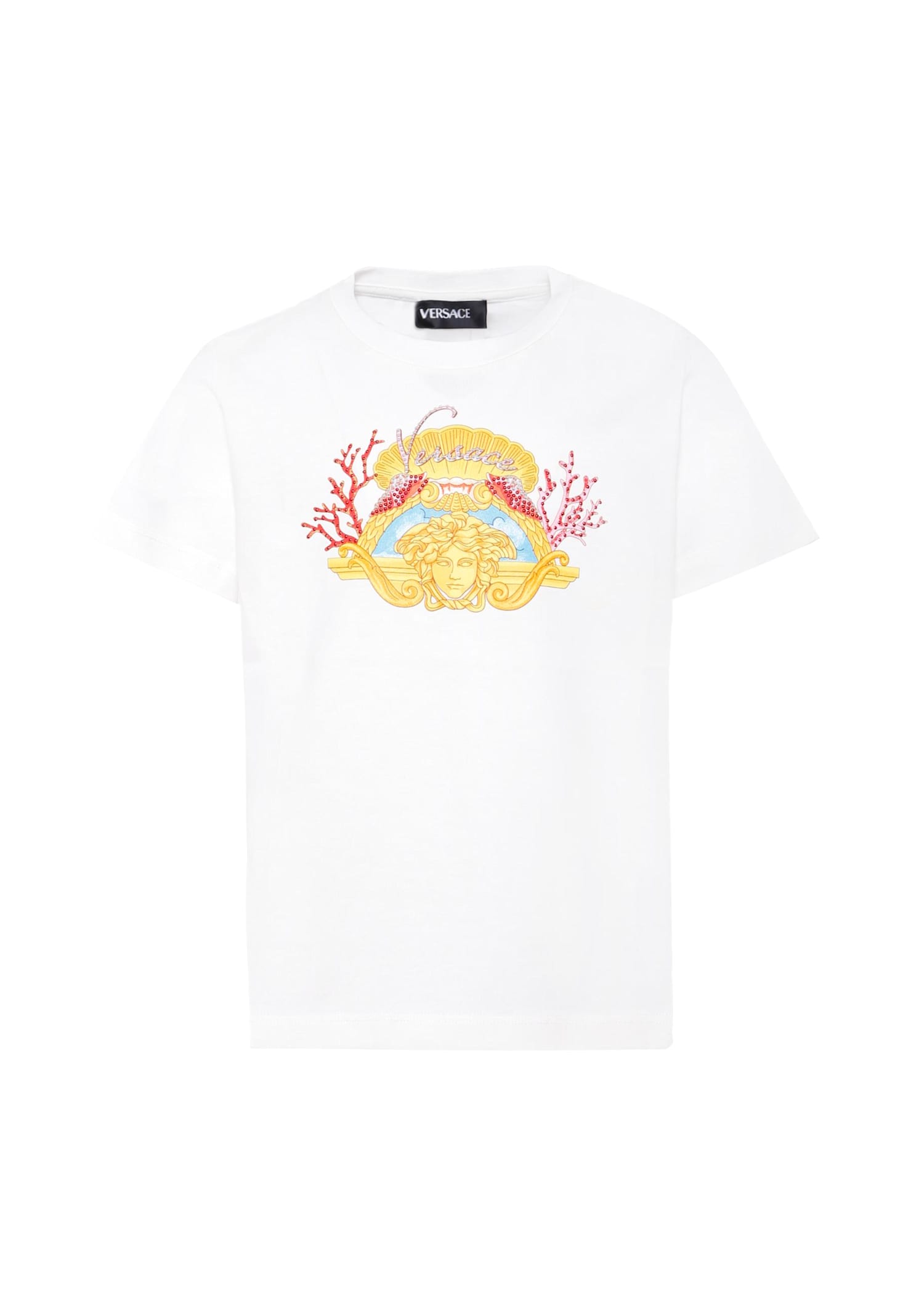 Versace White La Vacanza T-shirt For Girl