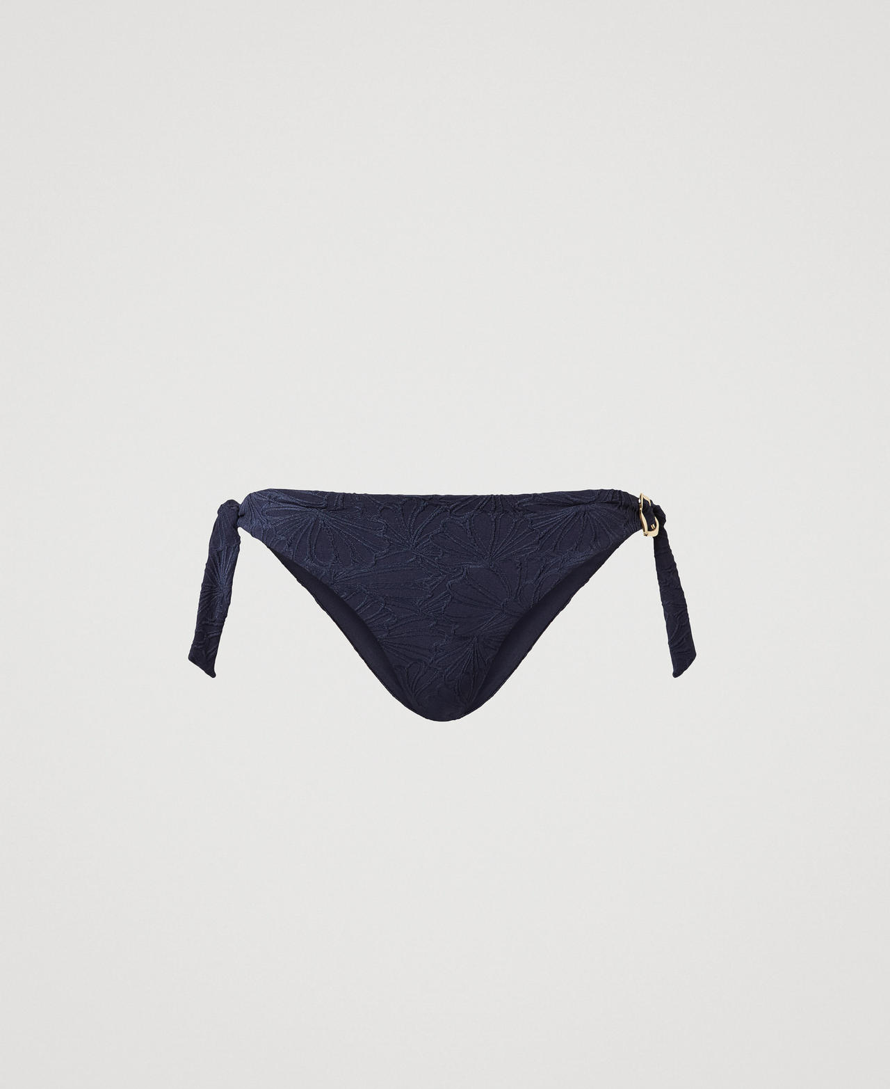 Twinset Plage - Tanga de bain jacquard avec nauds, Bleu Classique, Taille: II