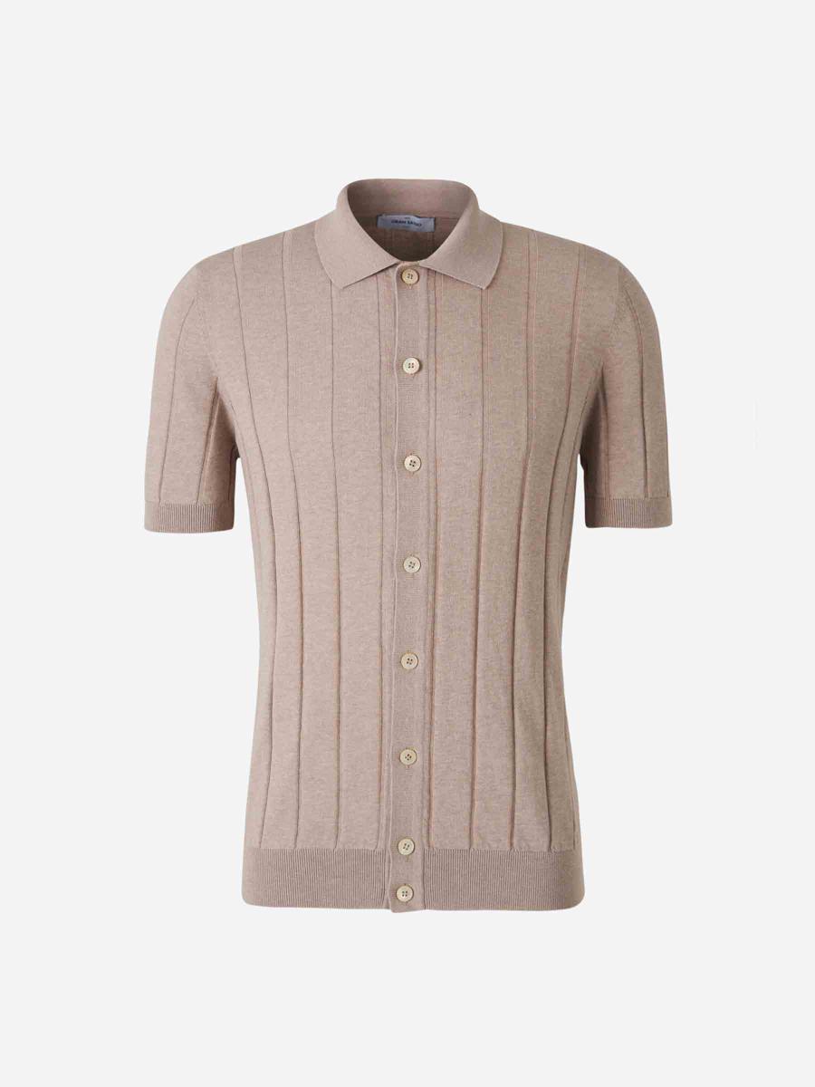 Gran Sasso Ribbed Open Polo