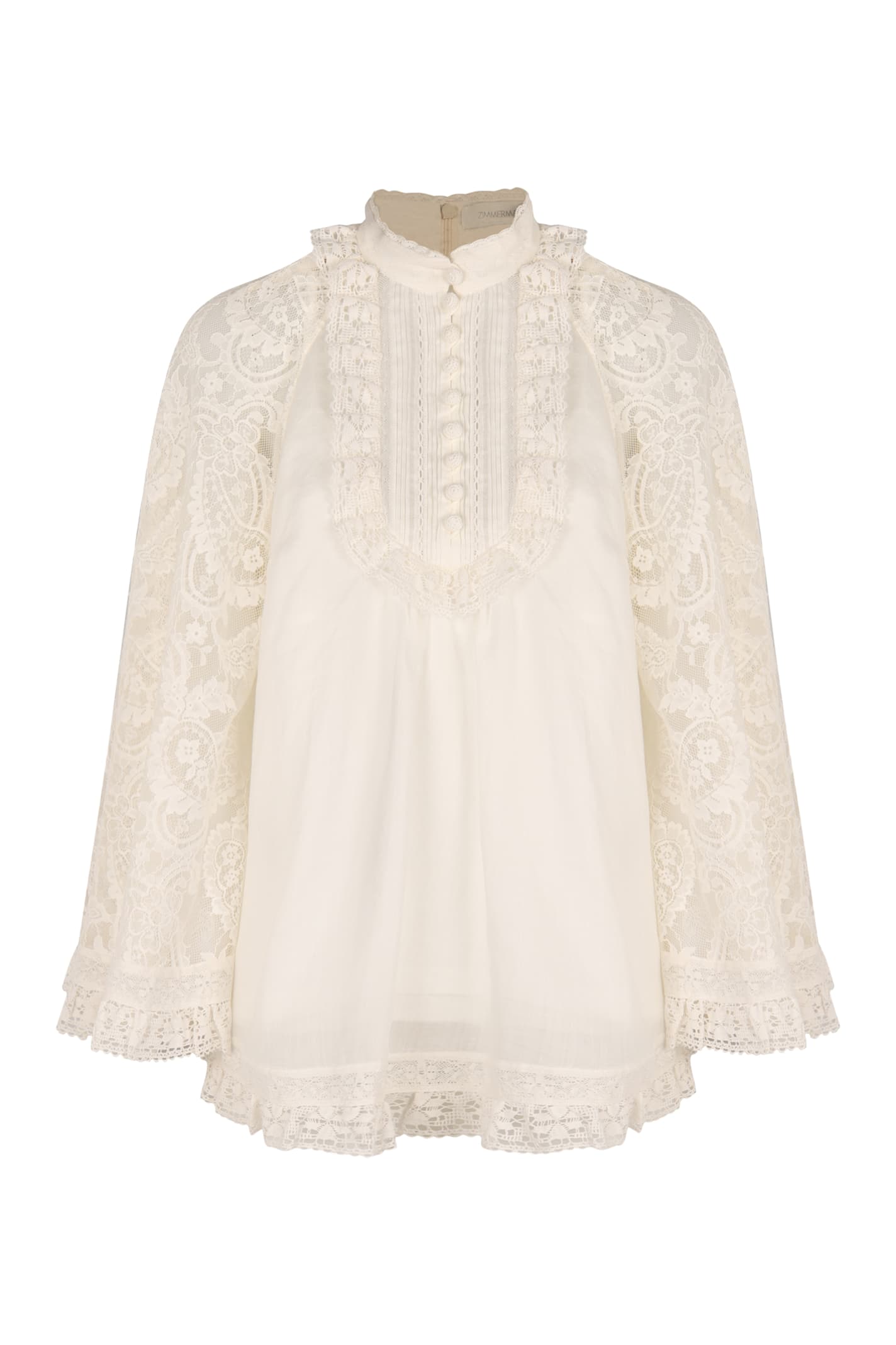 Zimmermann Ruffled Ramie Blouse
