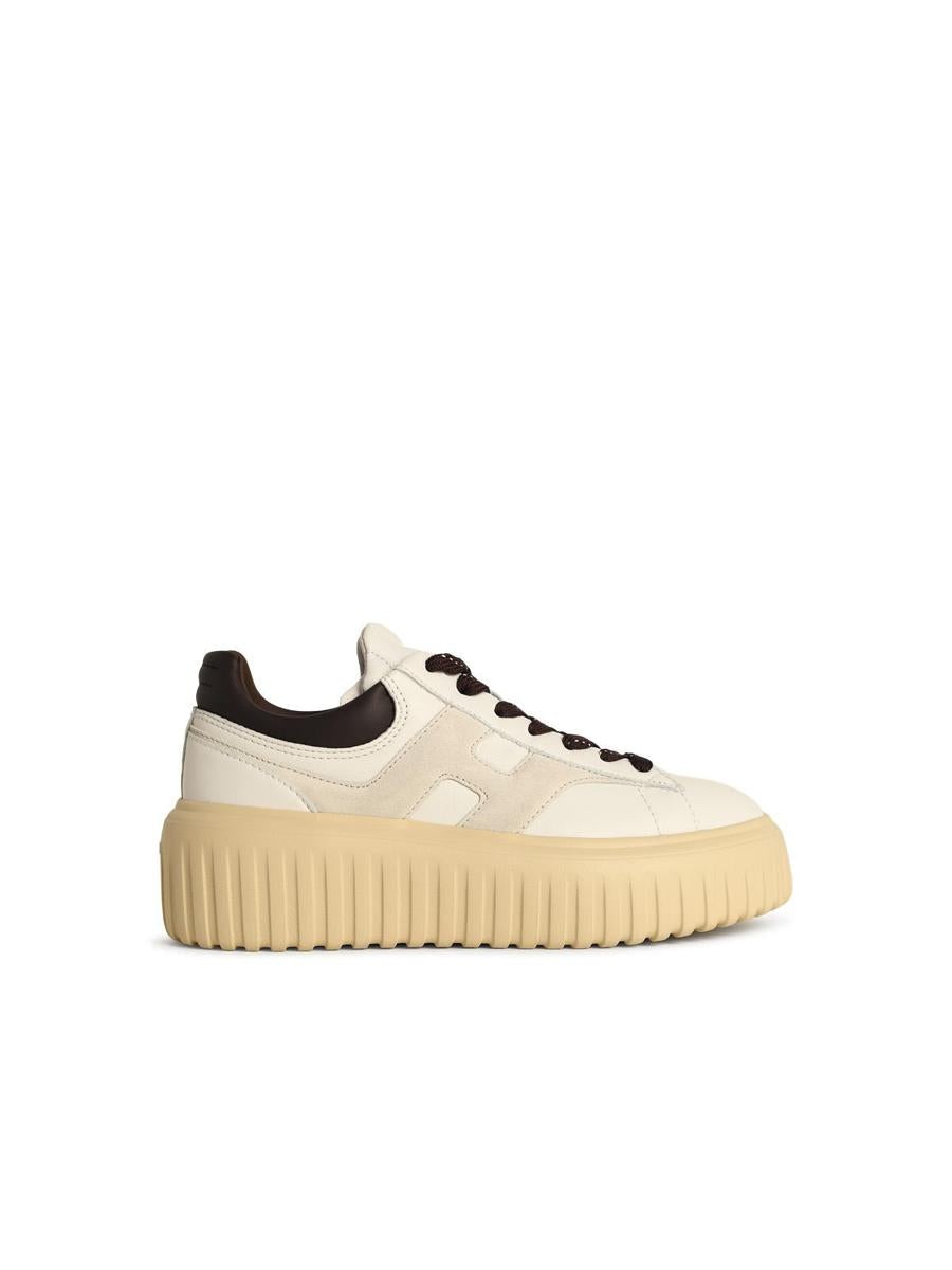 Hogan 'H-Stripes' White Leather Sneakers