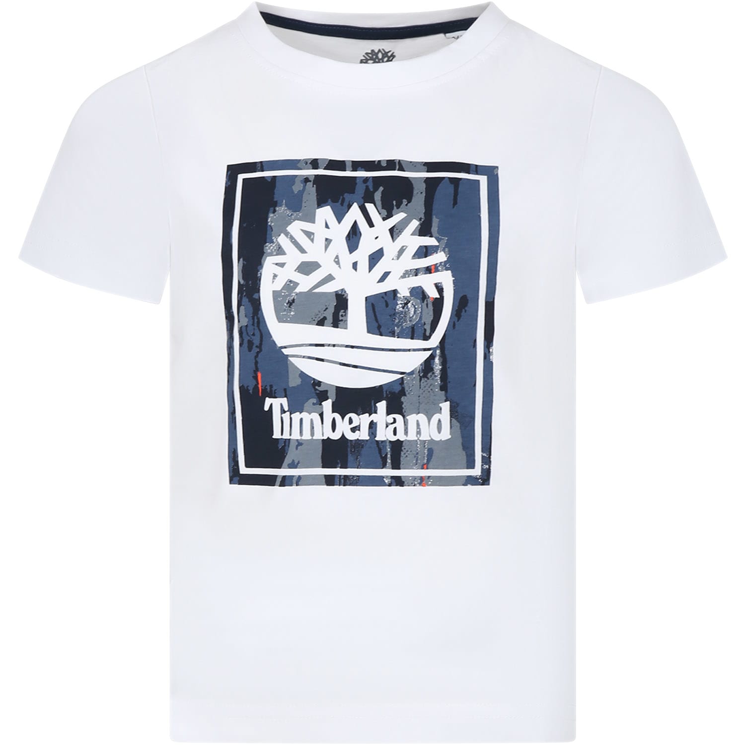 Timberland White T-shirt For Boy With Logo