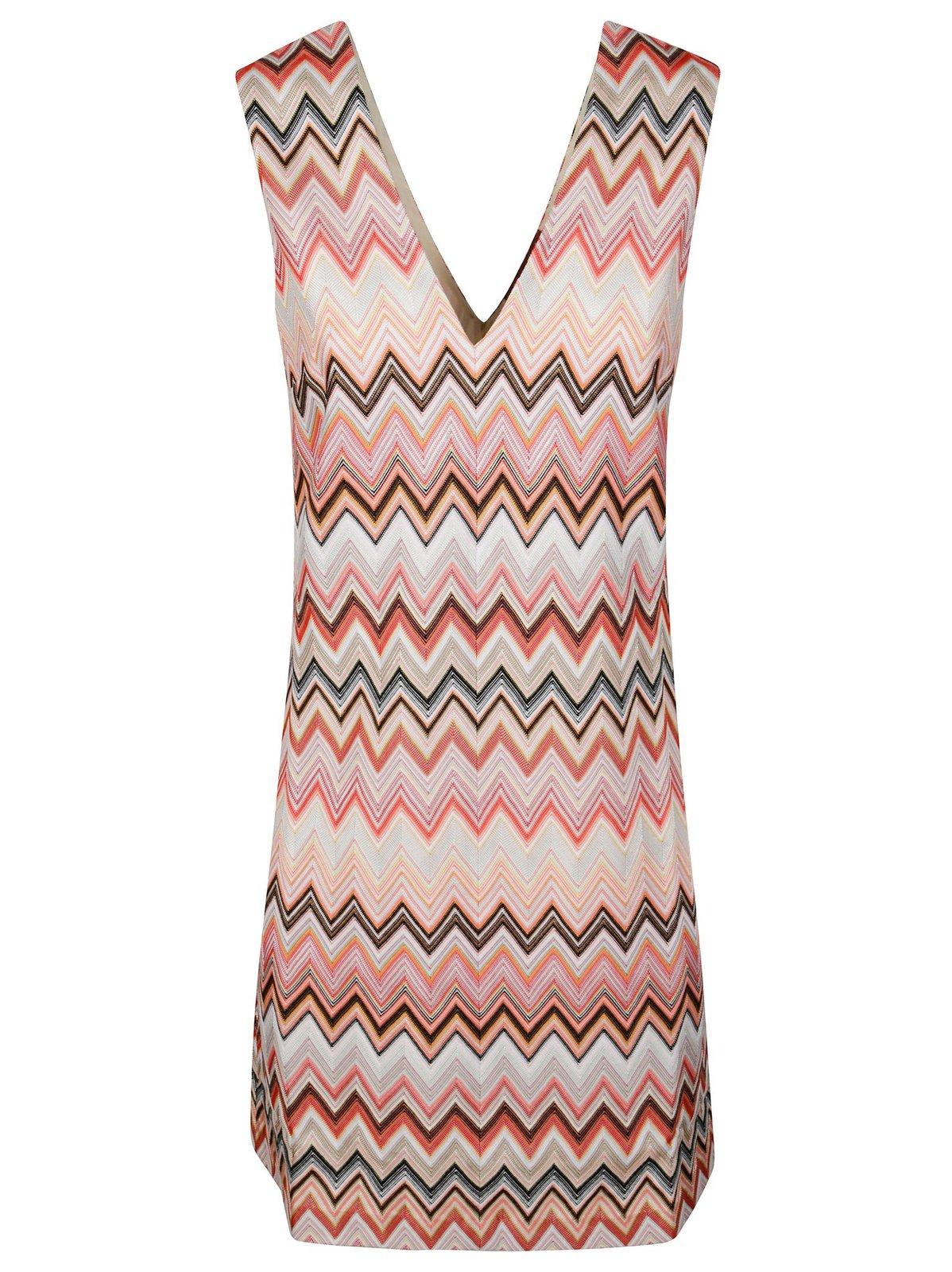 Missoni V-neck Zigzag Mini Dress