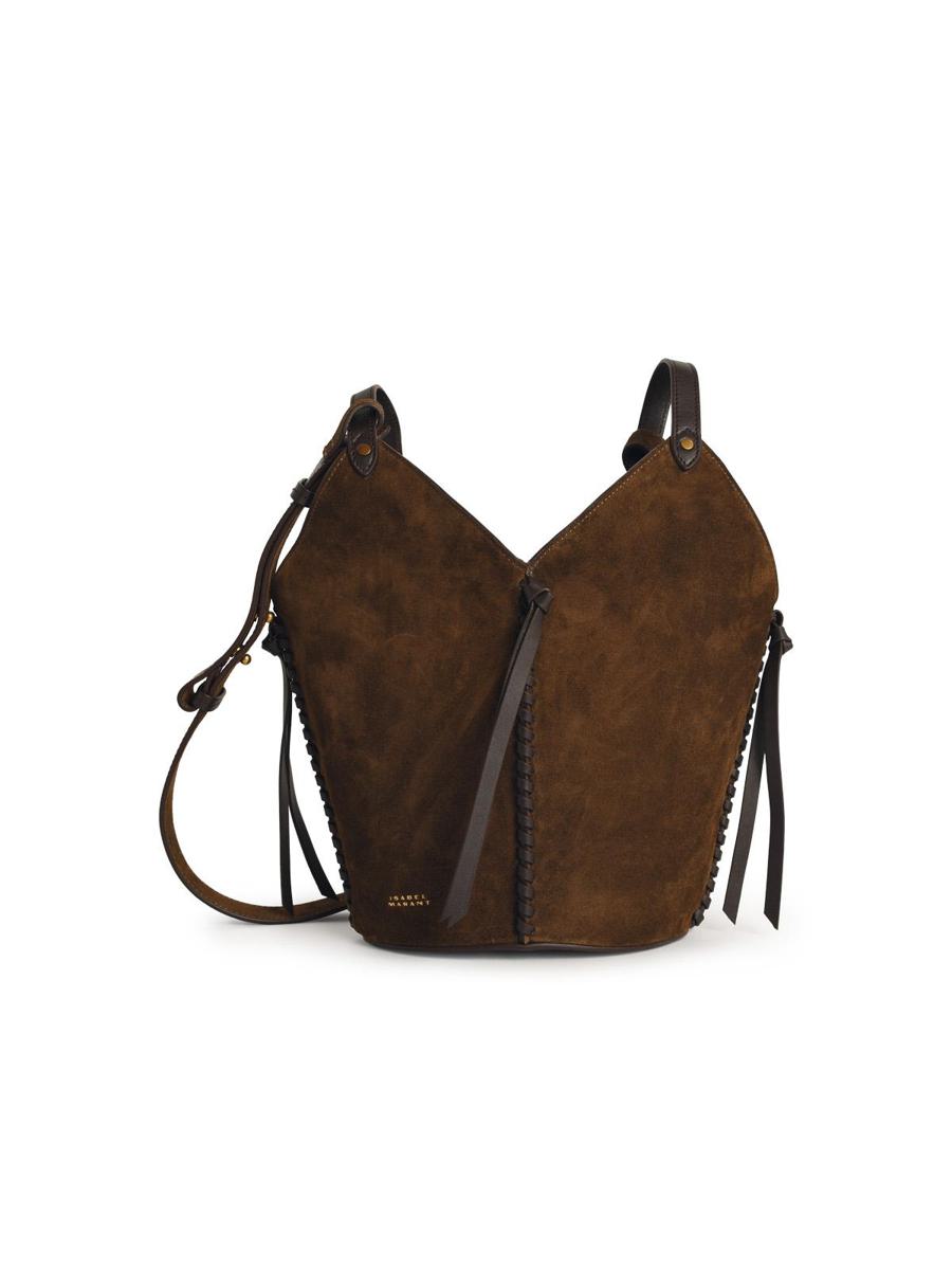 Isabel Marant 'Tampa' Mini Bucket Bag In Bronze Suede