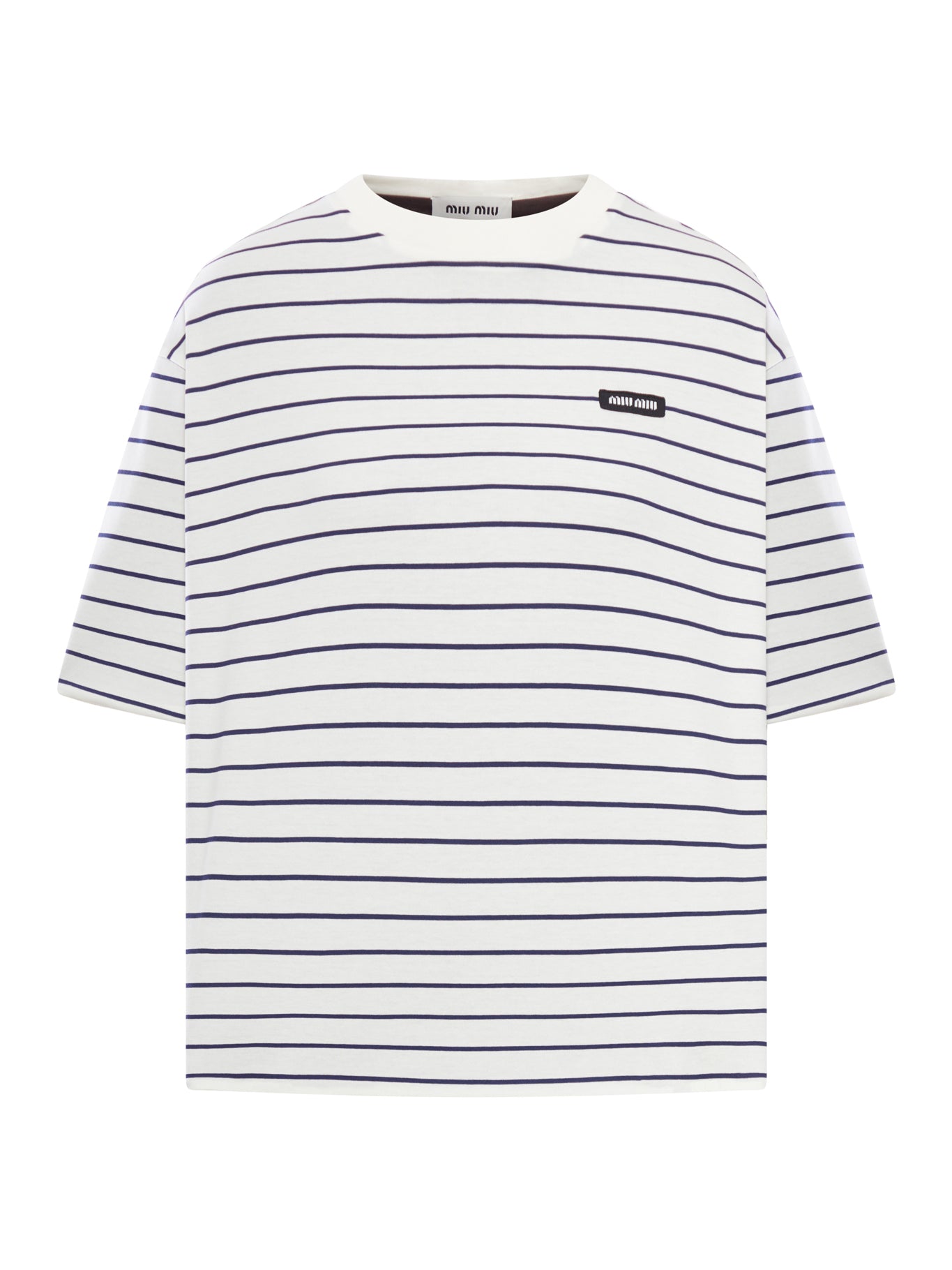 STRIPED JERSEY T-SHIRT - Miu Miu - Unisex