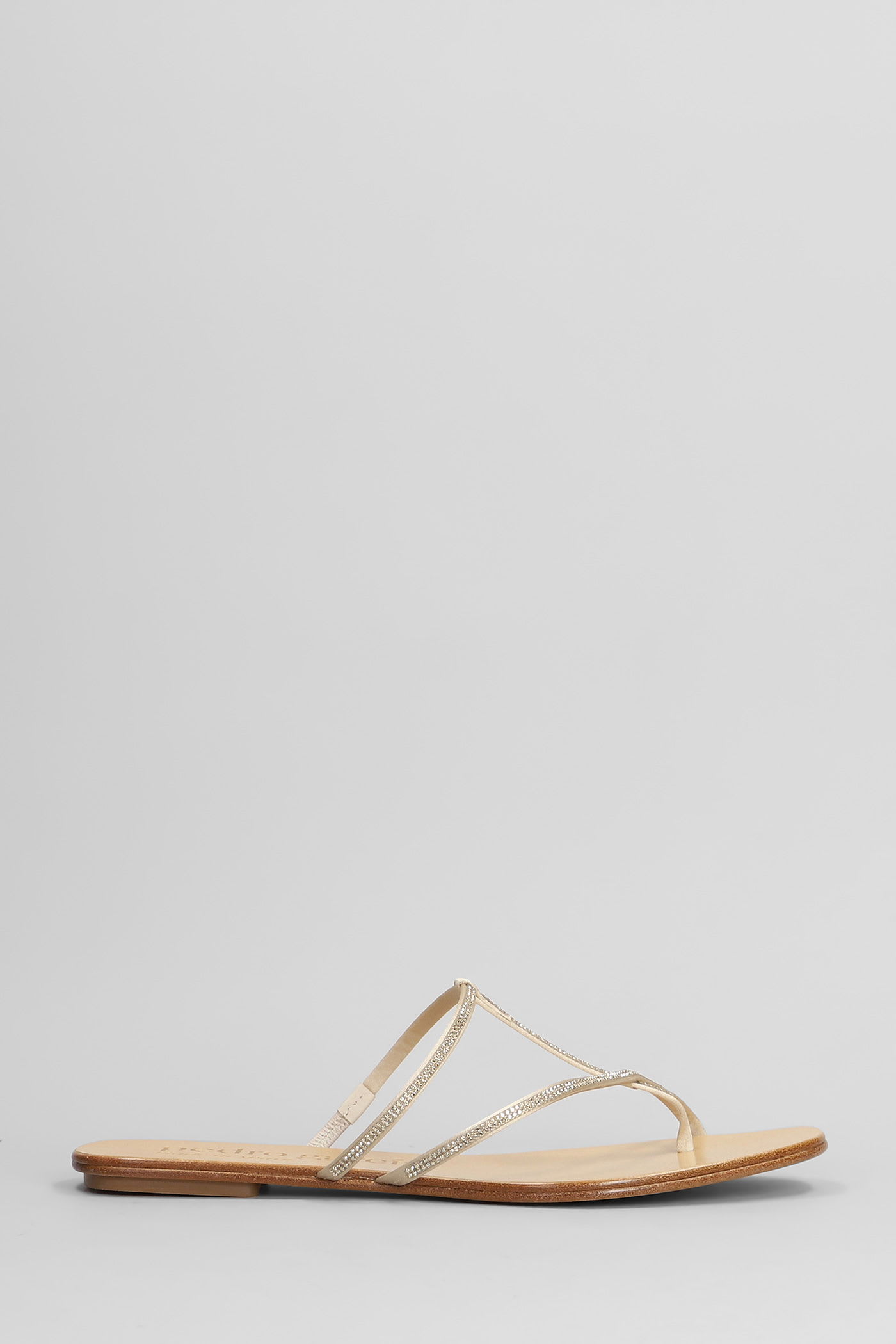Pedro Garcia Estee Flats In Beige Satin