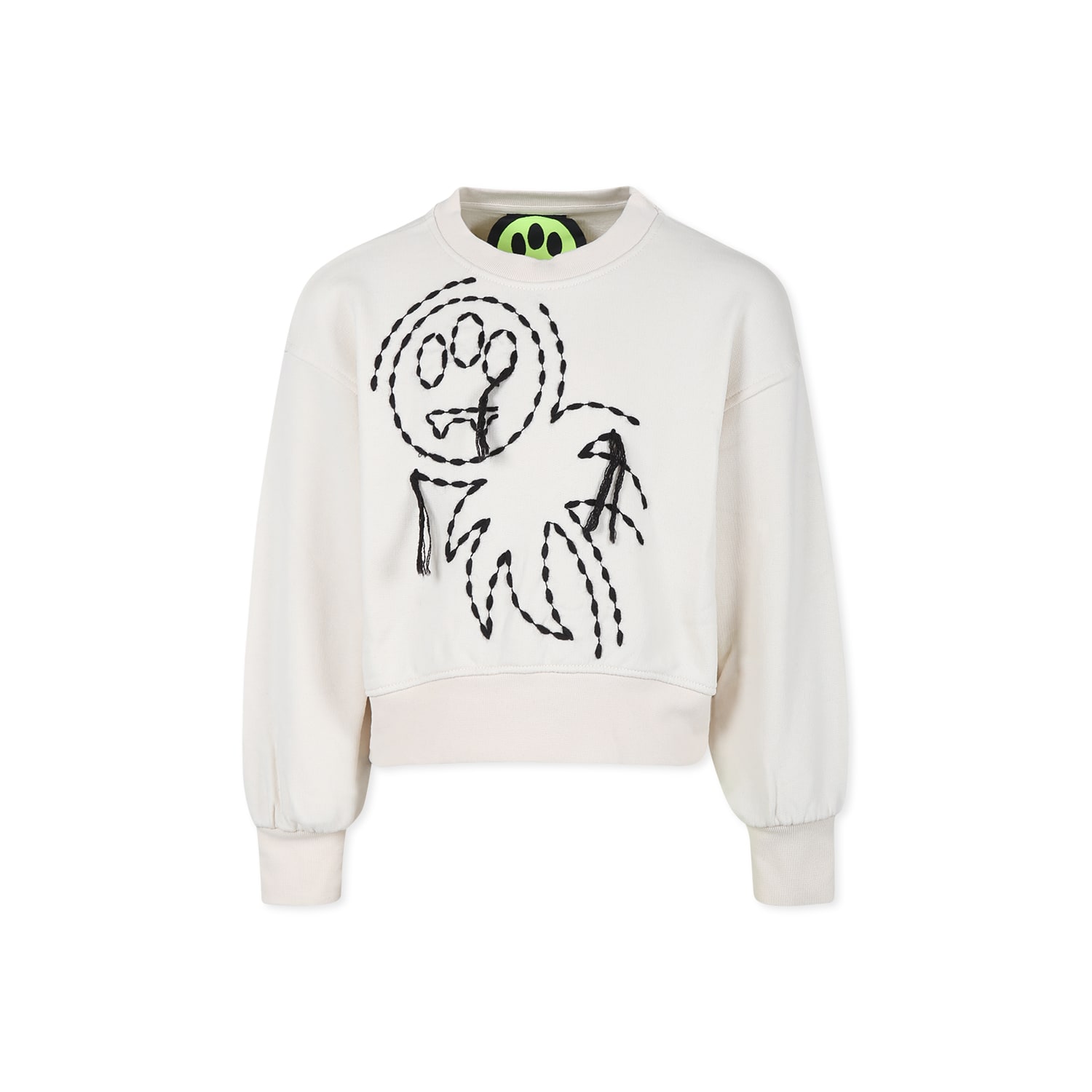 Barrow Ivory Sweatshirt For Girl With Smiley
