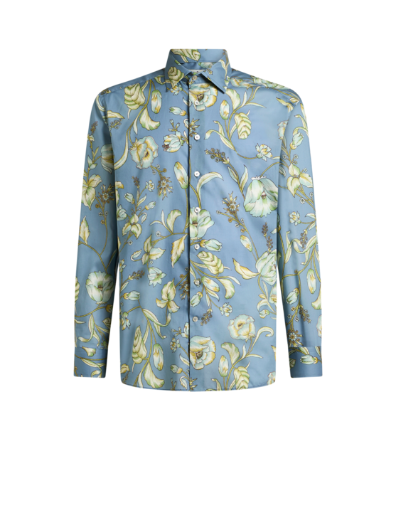 Etro, Chemise À Motif Floral, Homme, Bleu, Taille 45