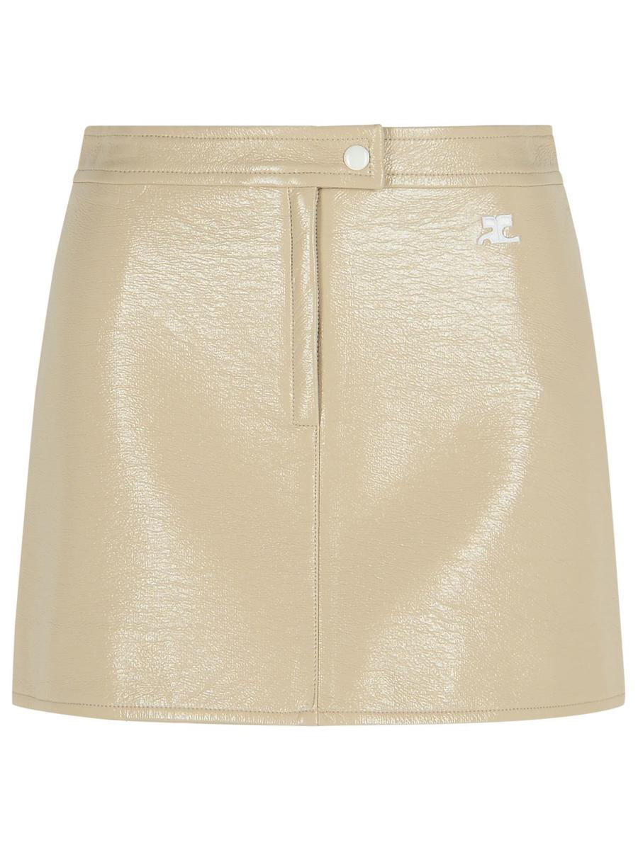 Courrèges 'Reedition' Ivory Cotton Blend Miniskirt