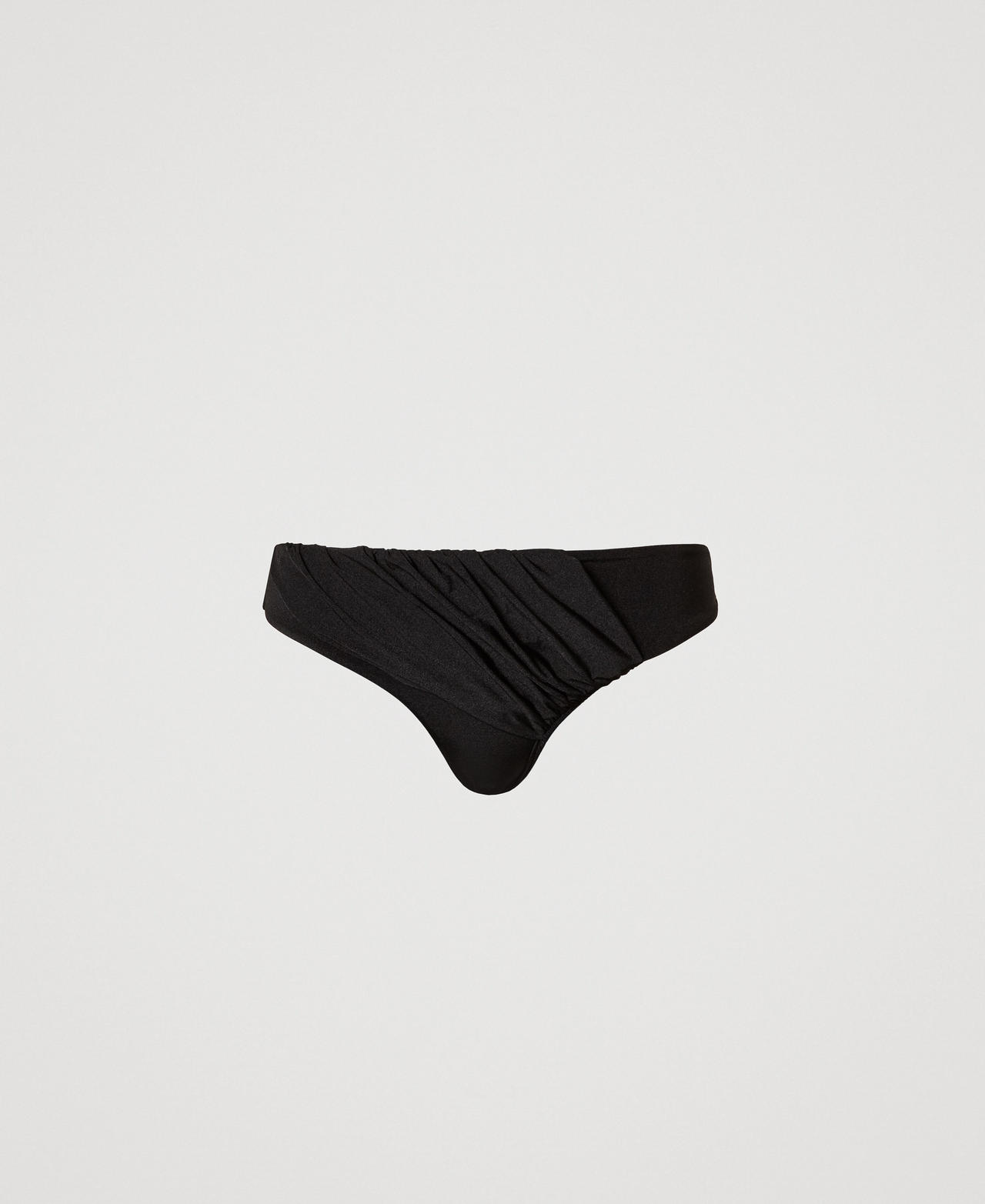 Twinset Plage - Slip de bain avec fronces, Noir, Taille: I