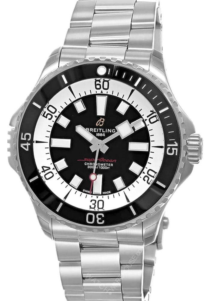 BREITLING Superocean Automatic Stainless Steel 46MM Black Dial Men's Watch A17378211B1A1