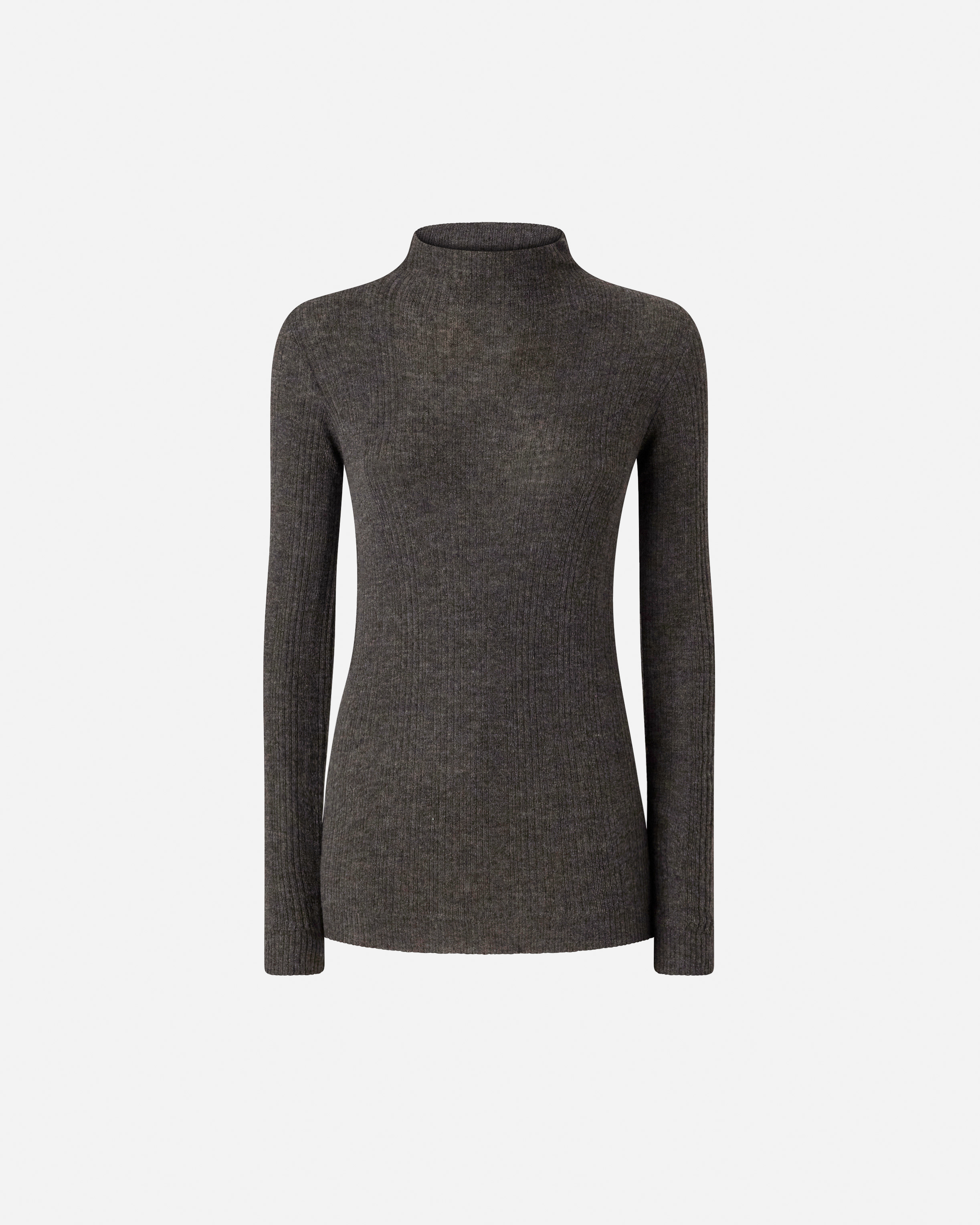Pinko, Slim-fit high-neck sweater, Gris - azul platine, XS