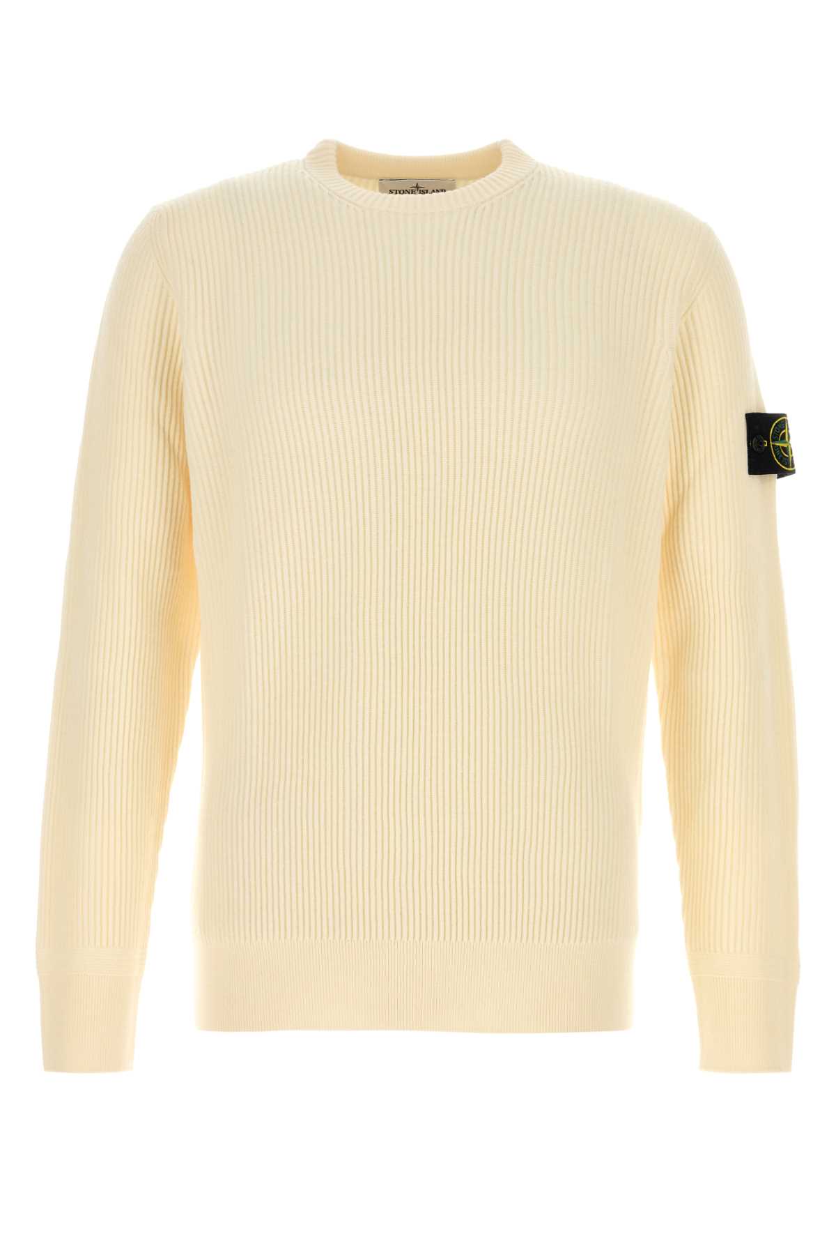 Stone Island Cream Wool Sweater
