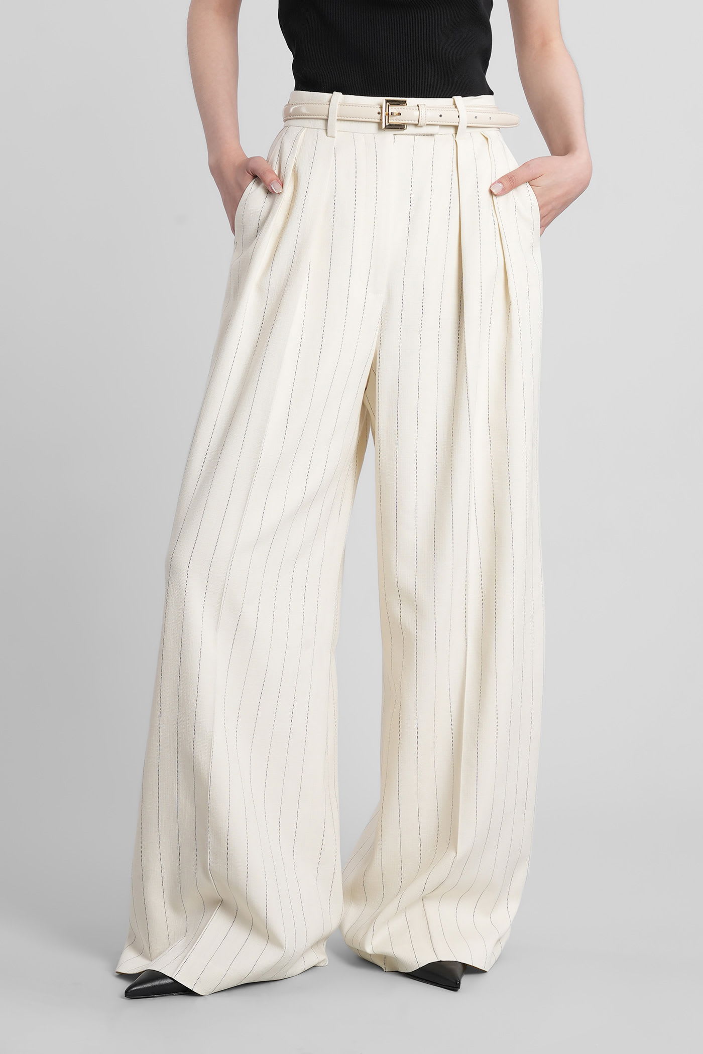 Anine Bing Lou Pants In Beige Viscose