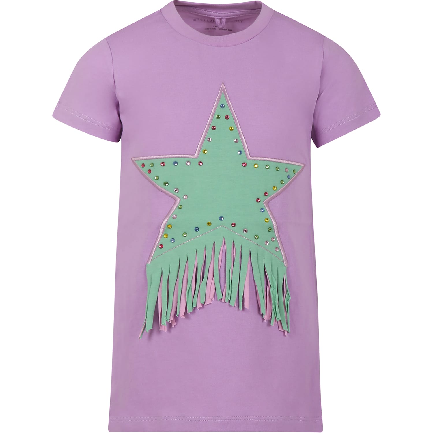 Stella McCartney Kids Purple Dress For Girl With Star