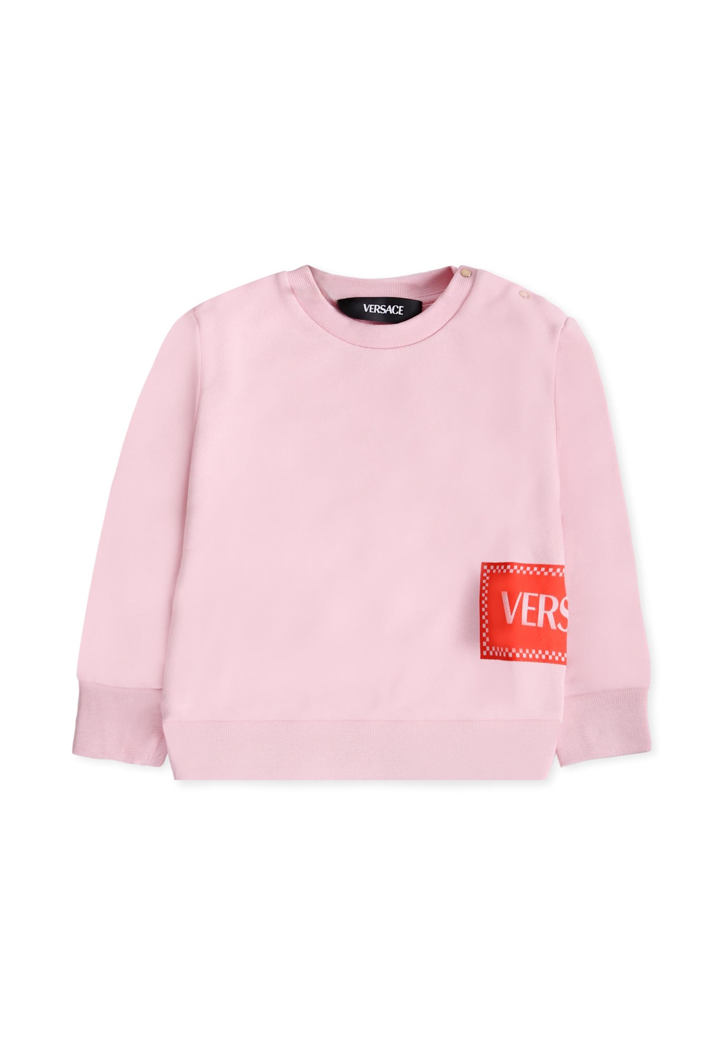 Versace Pink Sweatshirt With 90 Vintage Logo For Baby Girl