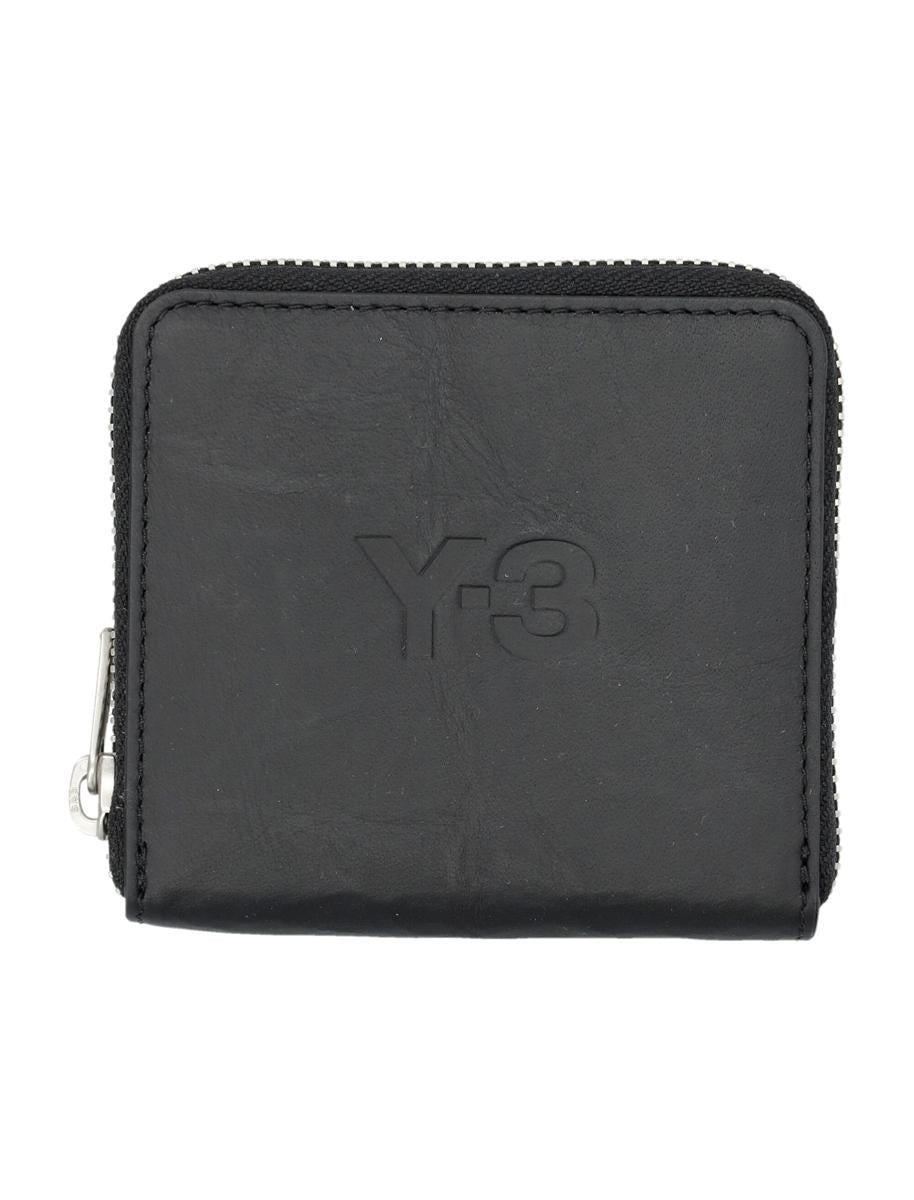 Y-3 Adidas All-Around Zip Crinkle Leather Wallet