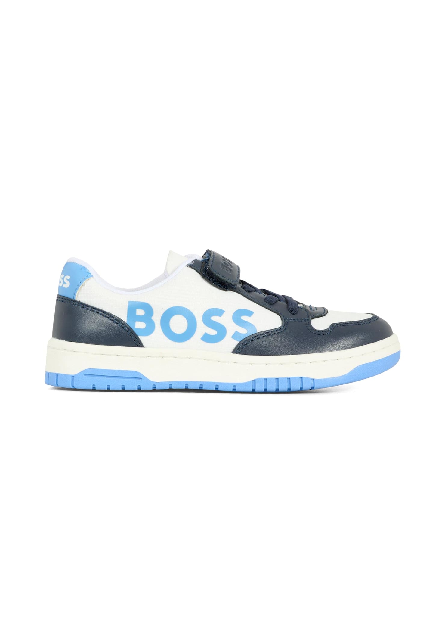 Hugo Boss Light Blue Sneakers For Boy With Logo