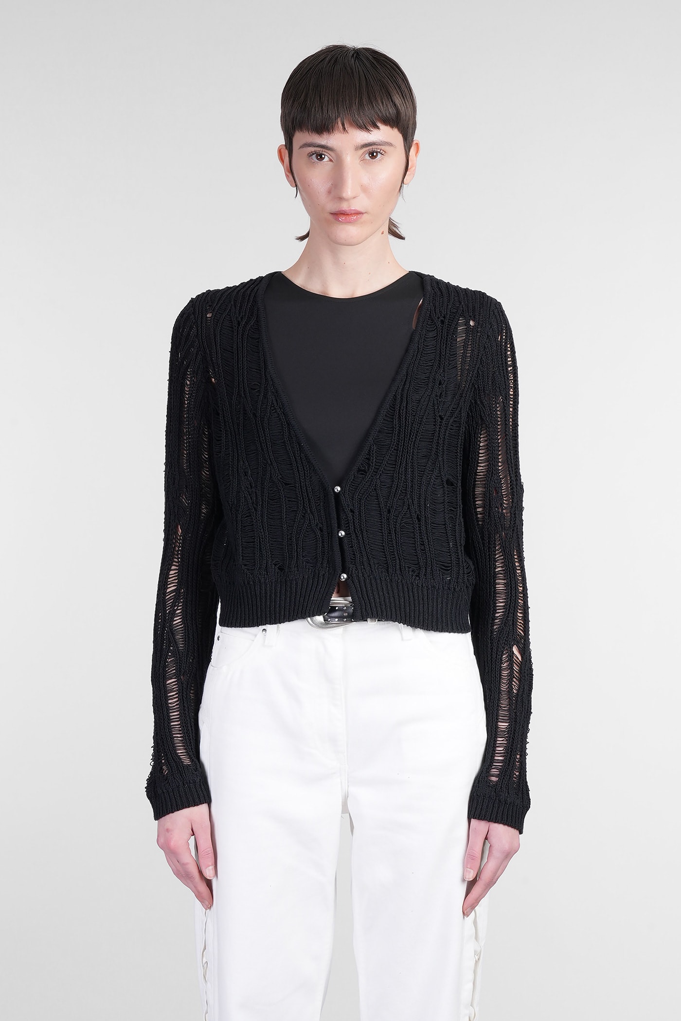 IRO Luna Cardigan In Black Cotton