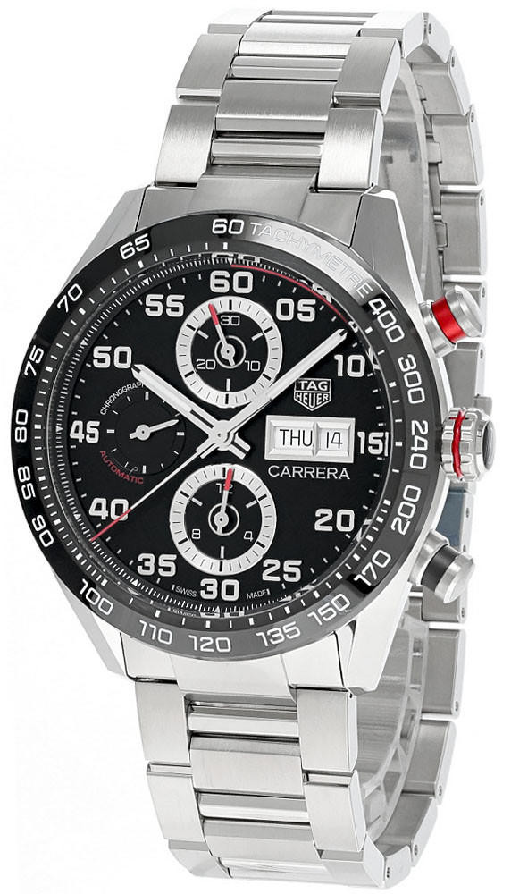 TAG HEUER Carrera 44MM AUTO SS Black Dial Men's Watch CBN2A1AA.BA0643