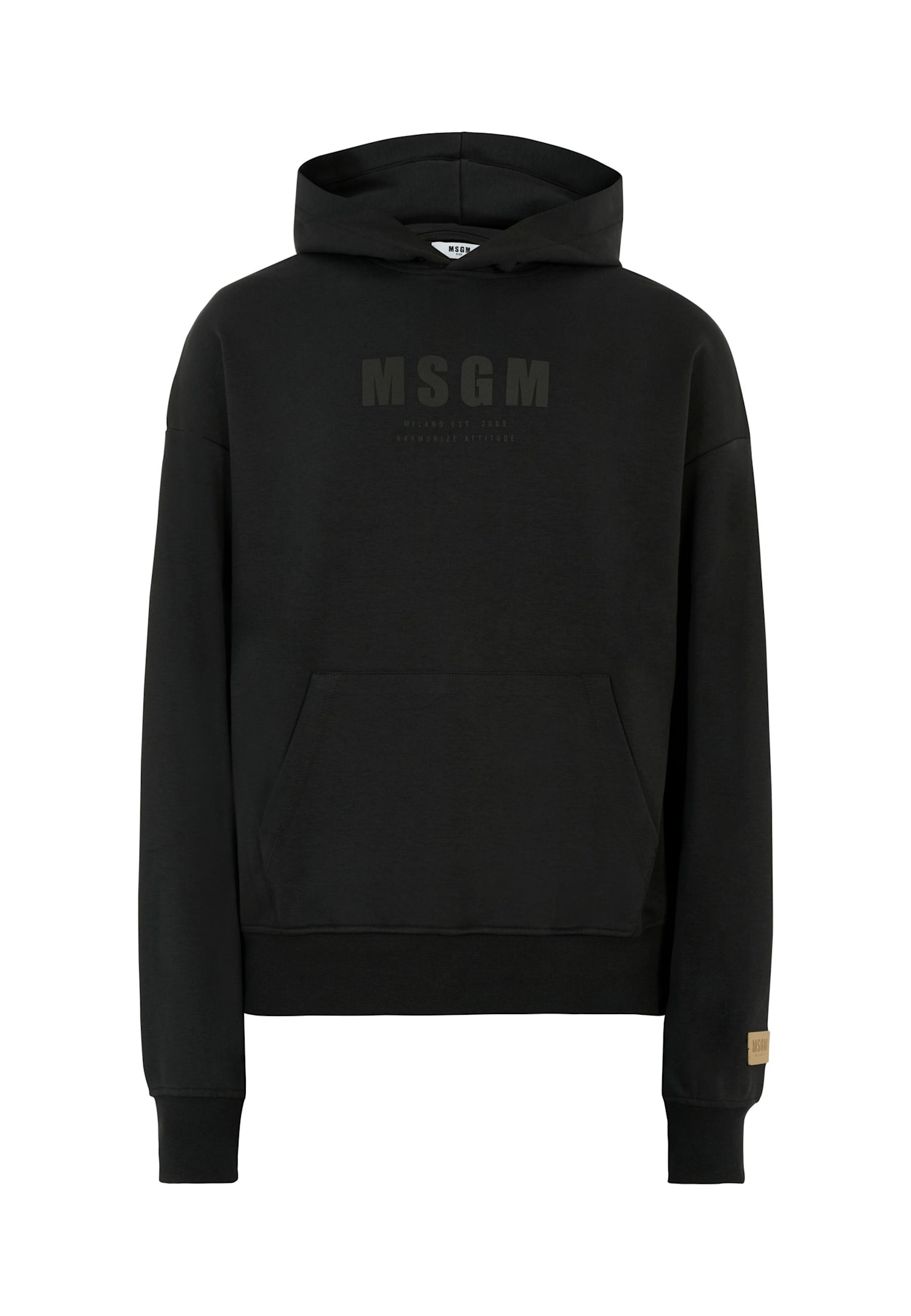 MSGM Black Sweatshirt For Kids With Logo