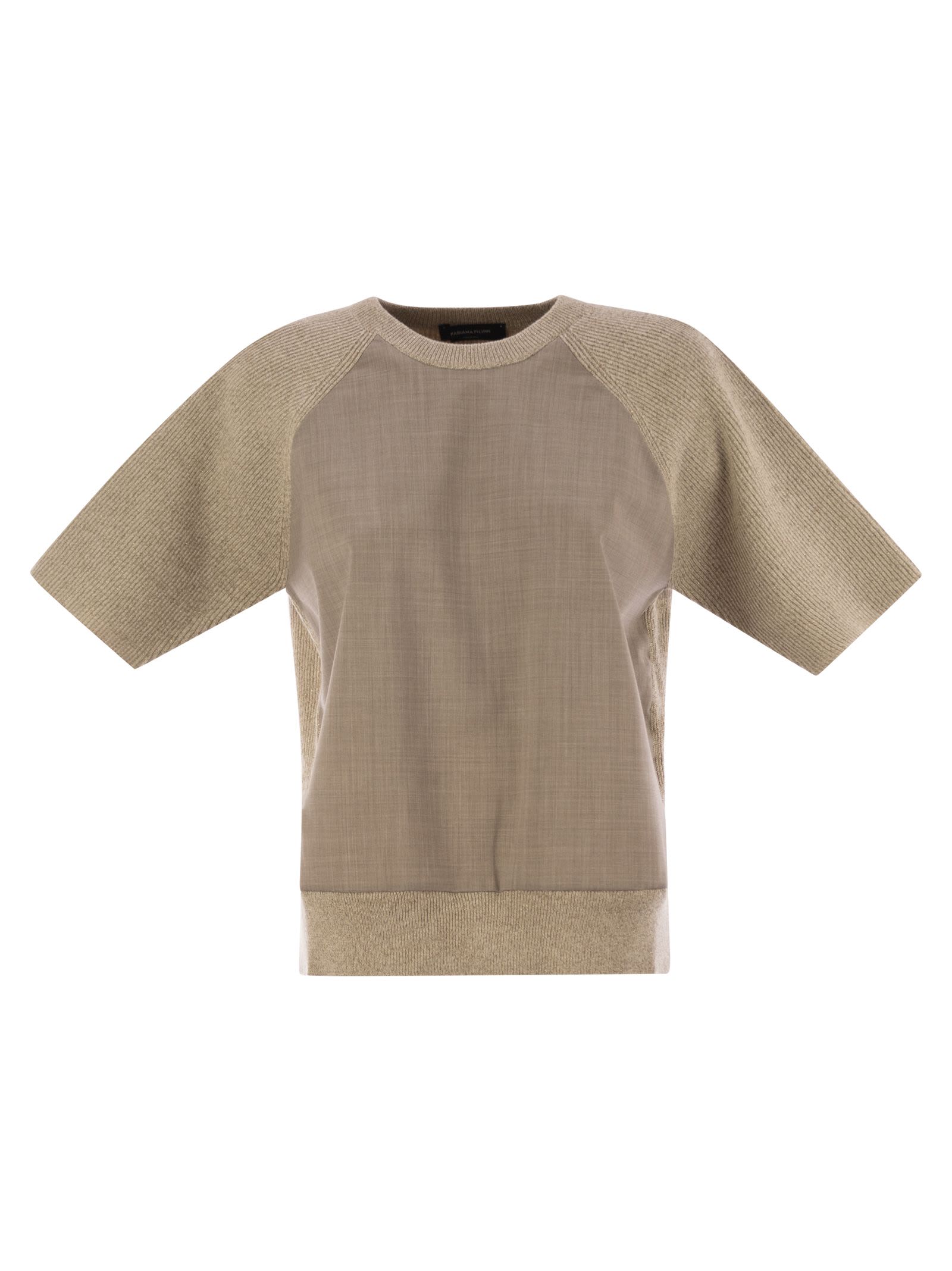 Fabiana Filippi Platinum And Lurex Short-sleeved Jersey