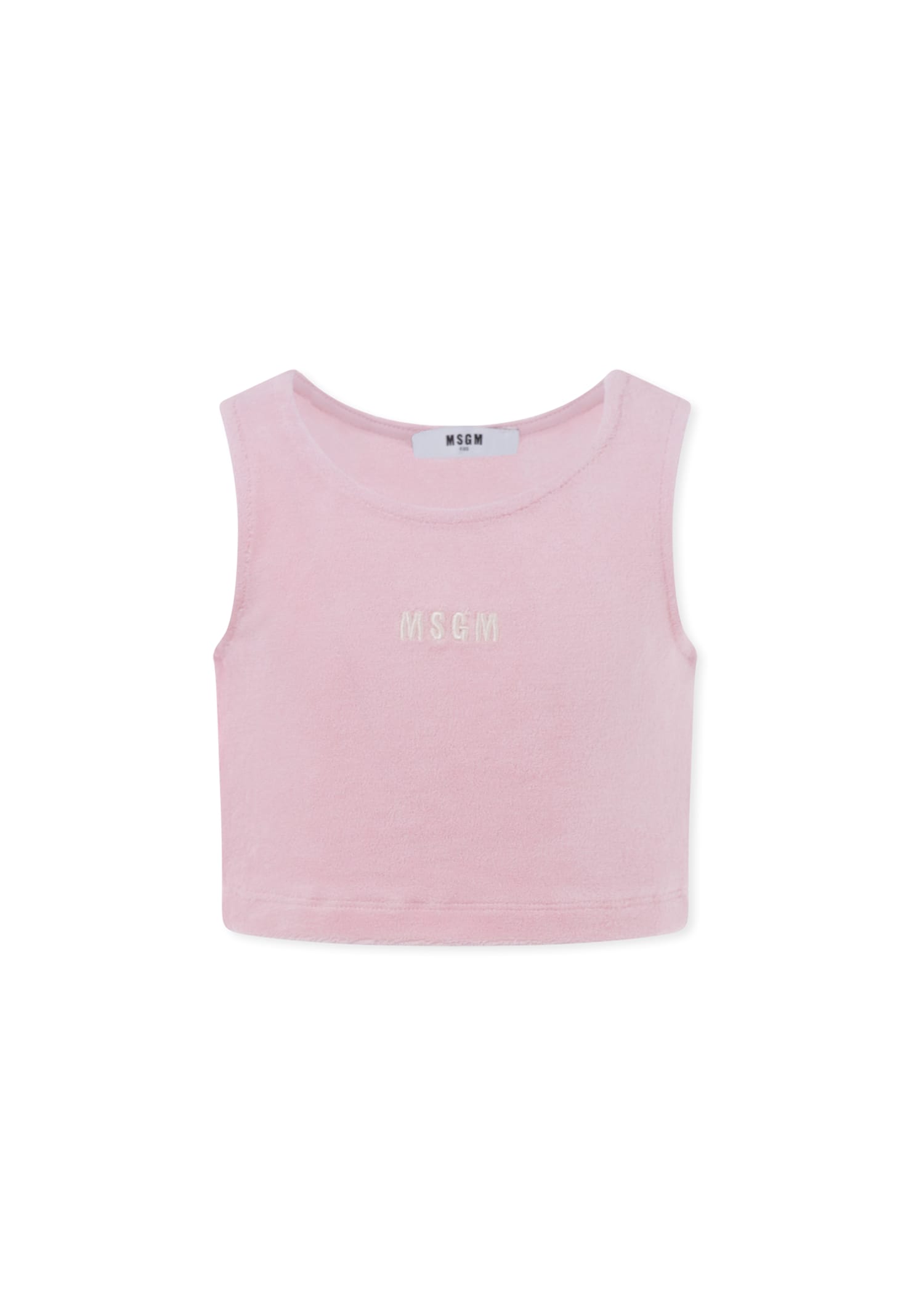 MSGM Pink Top For Girl With Logo