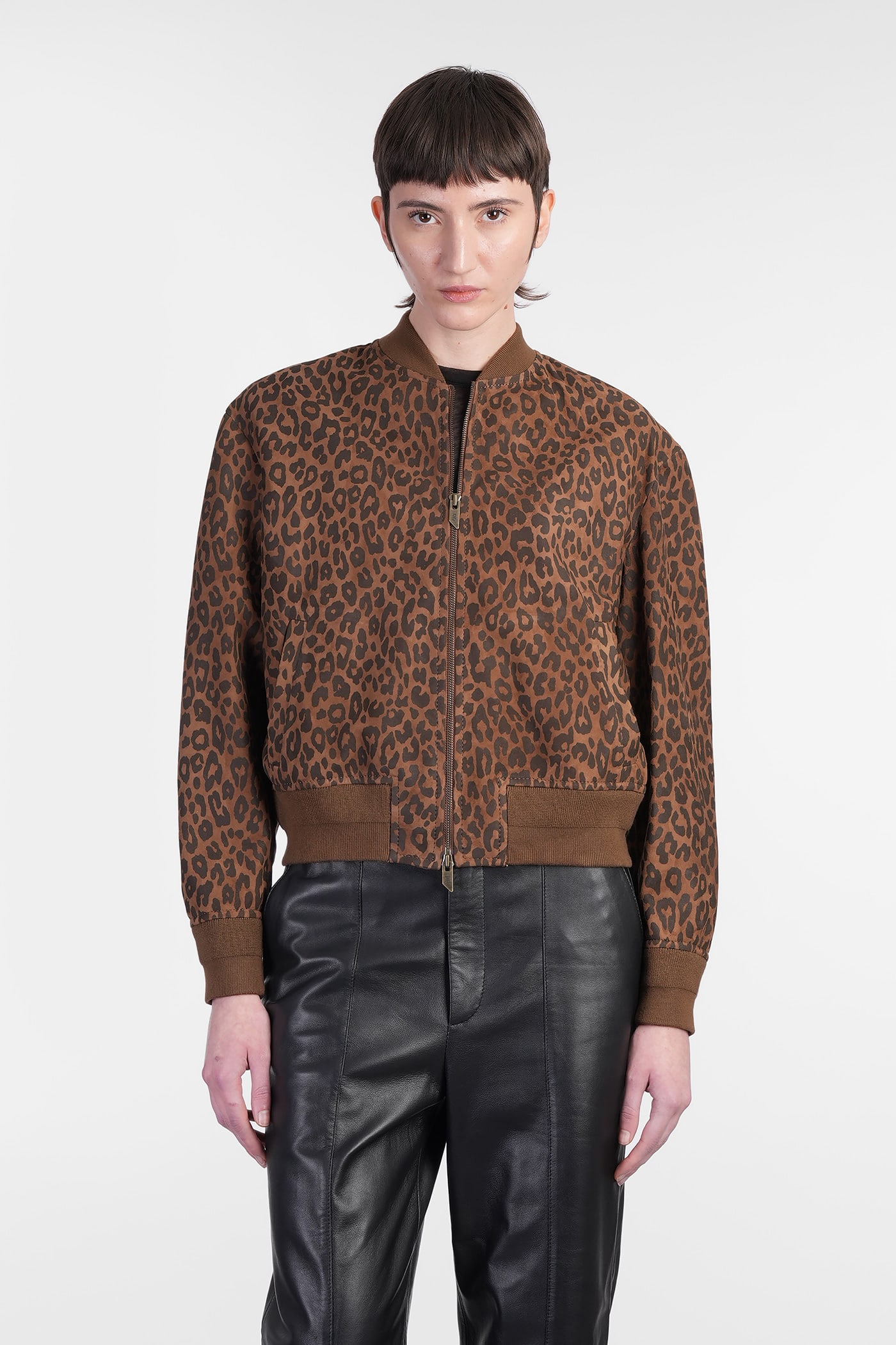 Salvatore Santoro Bomber Jacket In Animalier Leather