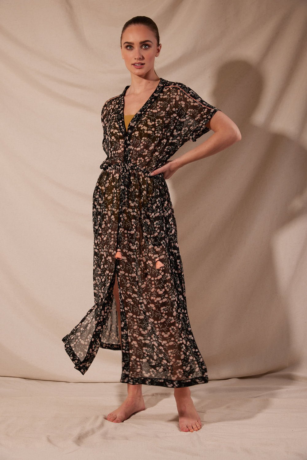 Long Tunic Mya - Black Cerise