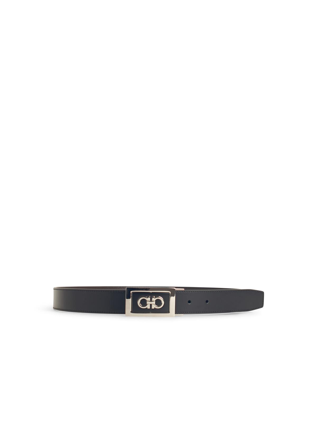 Ferragamo Black Leather Belt