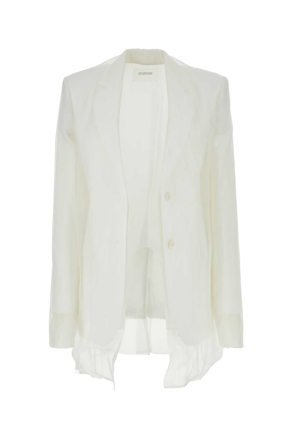 SportMax White Silk Acacia1234 Blazer