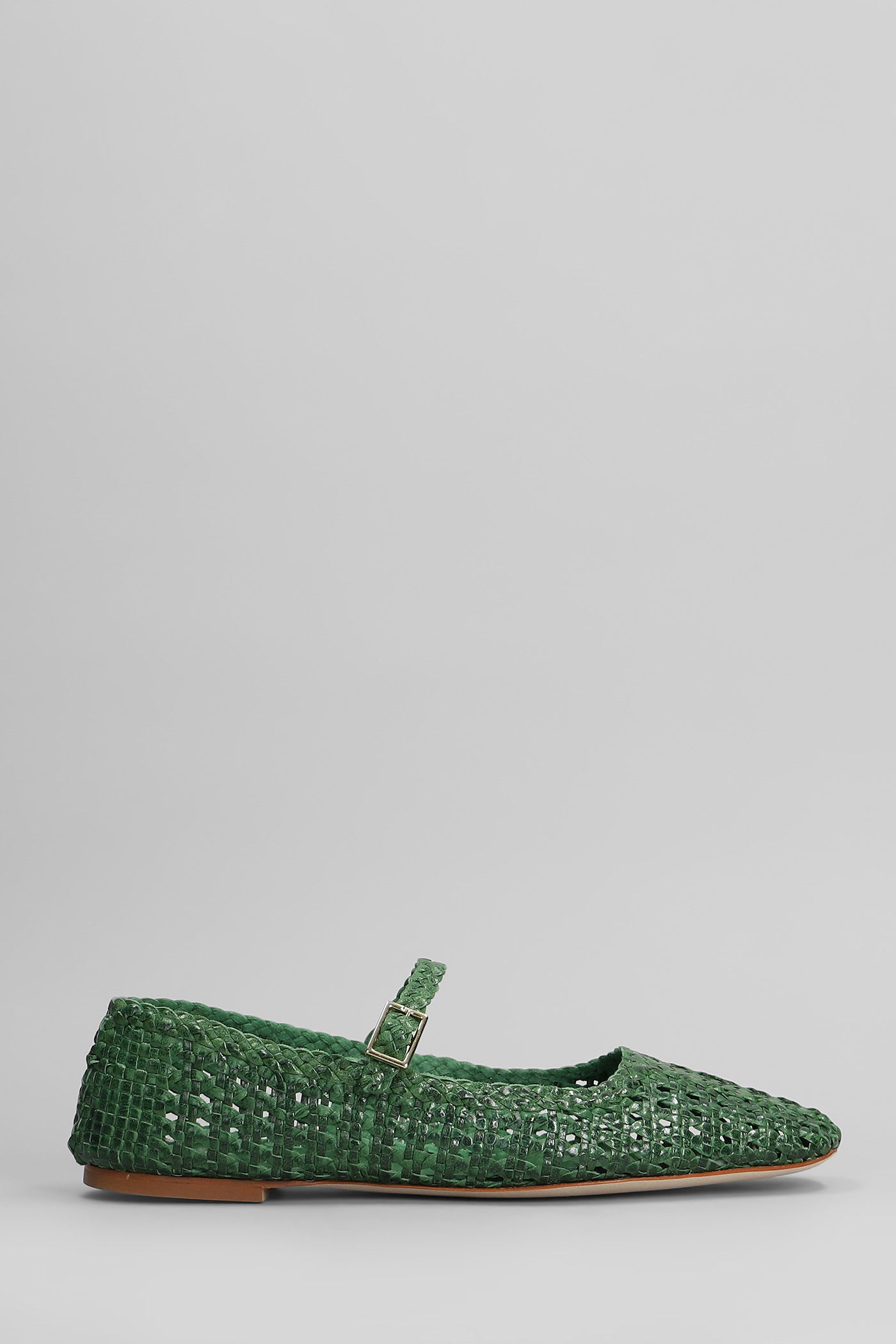 Fabio Rusconi Ballet Flats In Green Leather