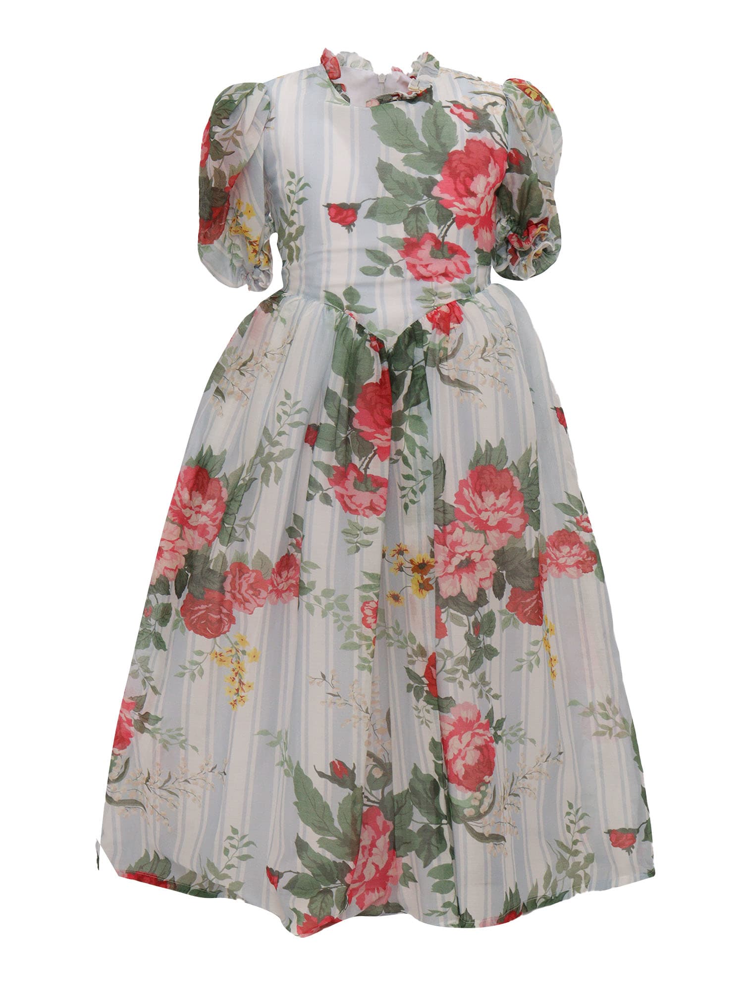 Vivetta Flower Printed Dress In Light Blue Color