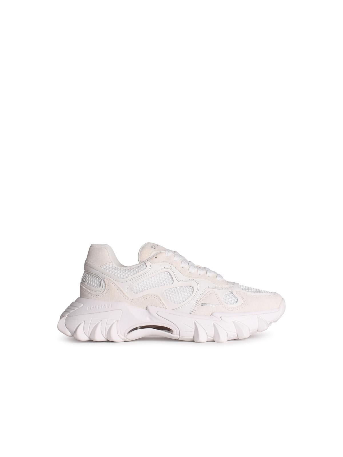 Balmain b-east White Leather Blend Sneakers
