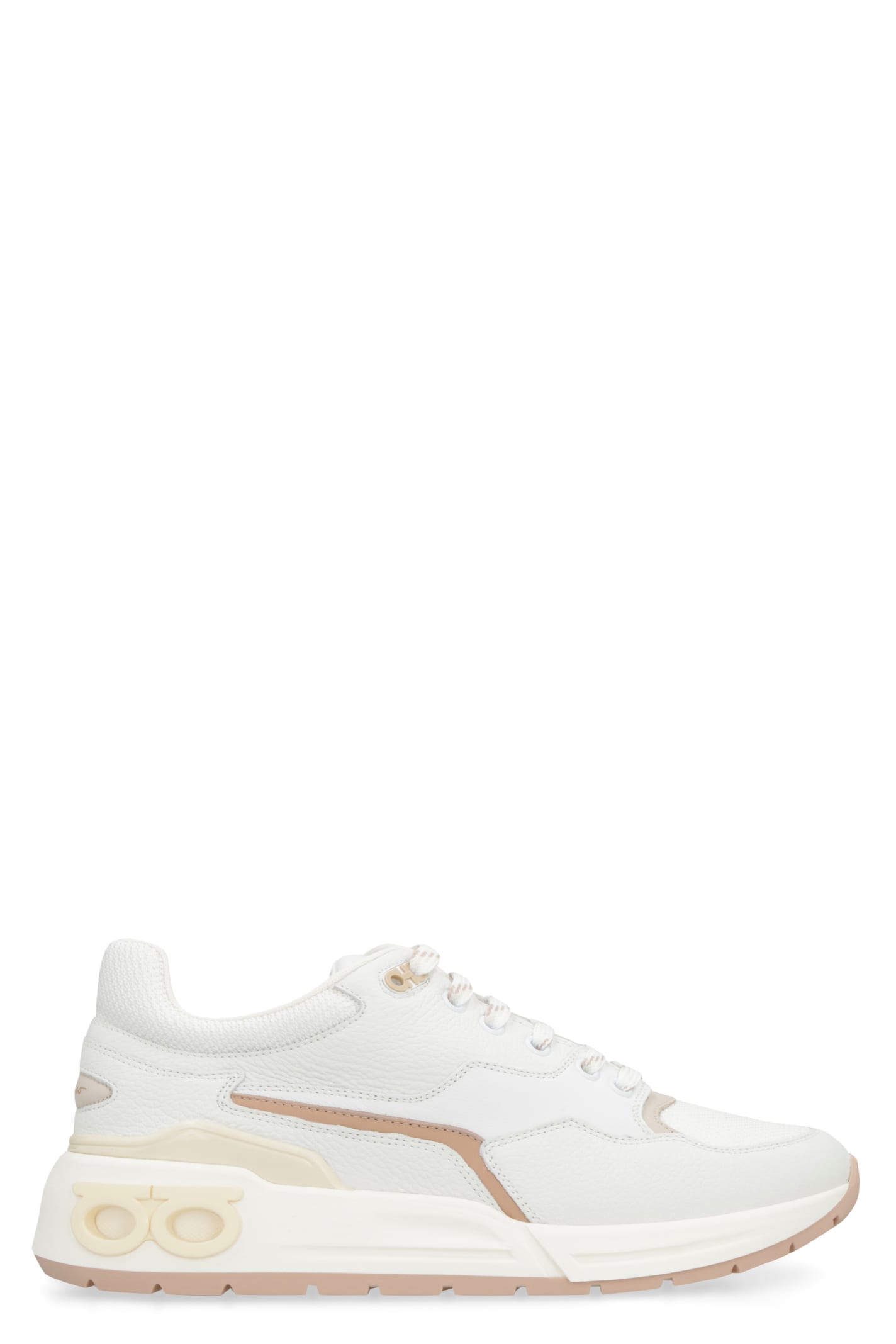 Ferragamo Leather And Fabric Low-top Sneakers