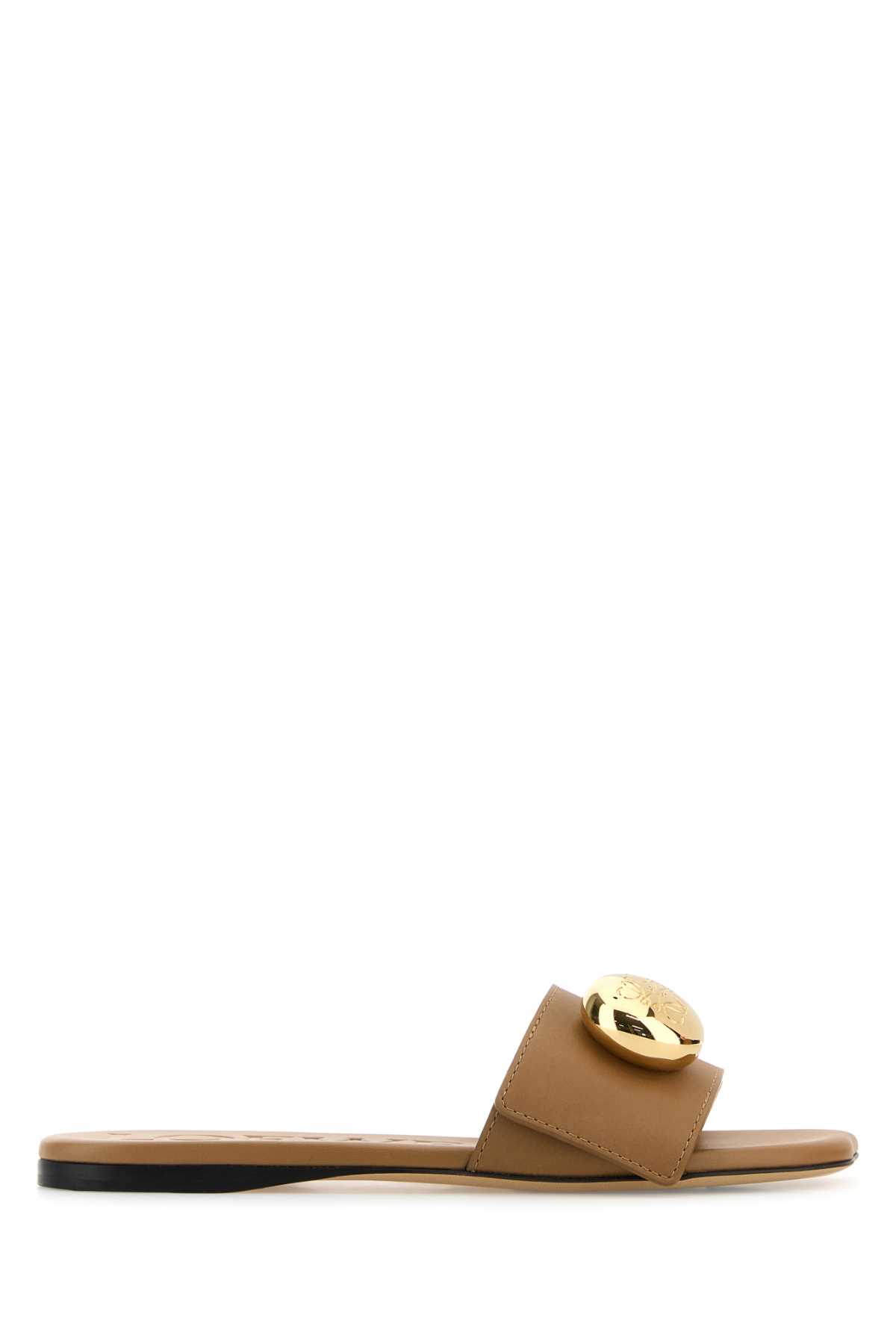Loewe Camel Leather Pebble Slippers