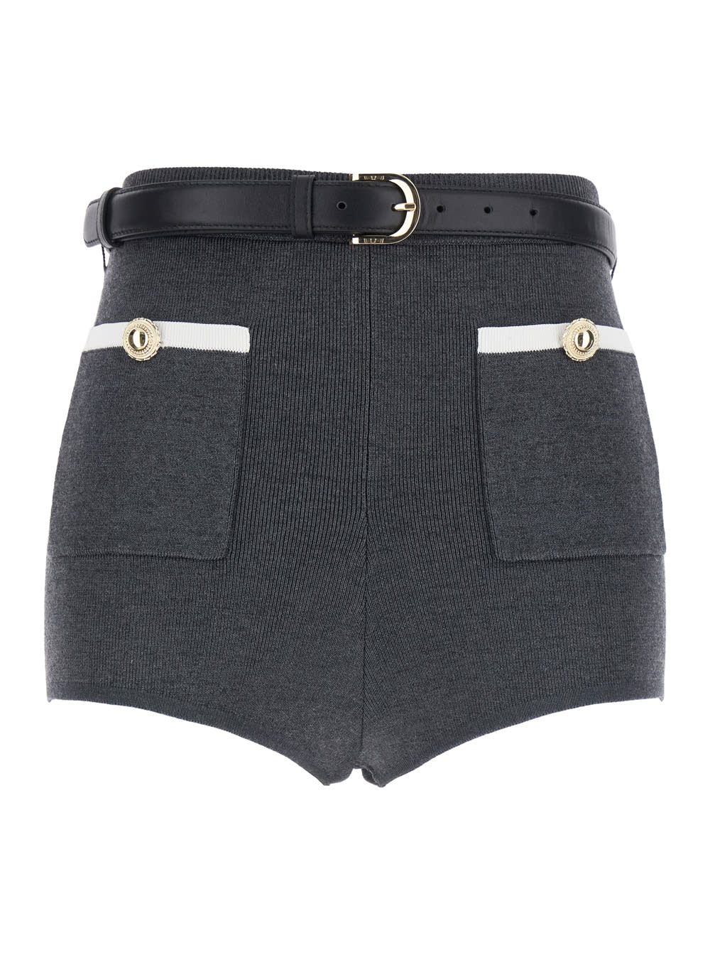 self-portrait Grey Knit Shorts