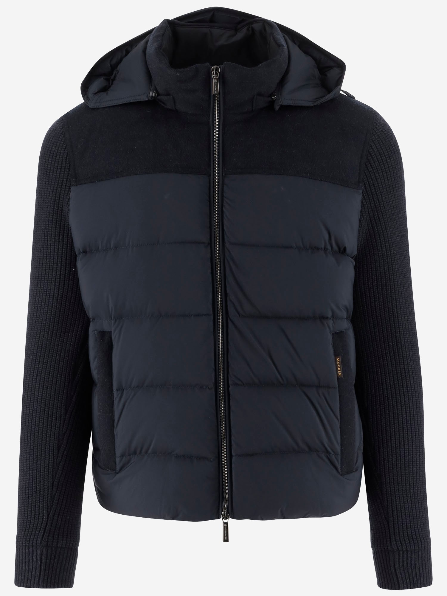 Moorer Padded Down Jacket With Cashmere Blend Sleeves