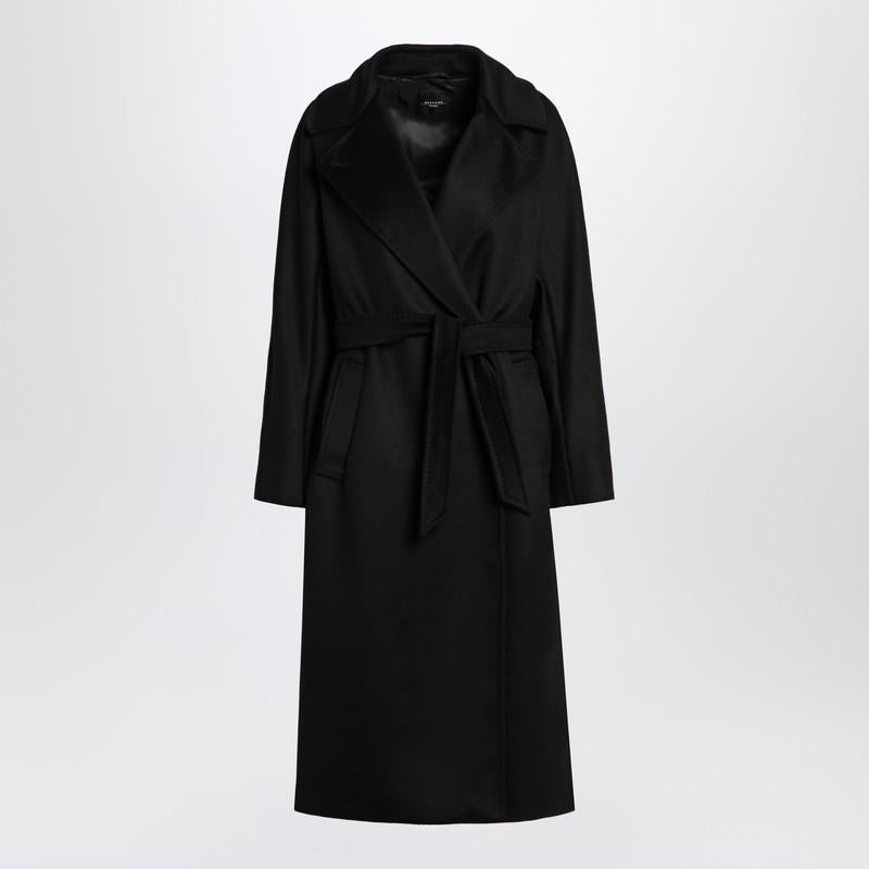 Weekend Max Mara Black Double-Breasted Coat With Belt
